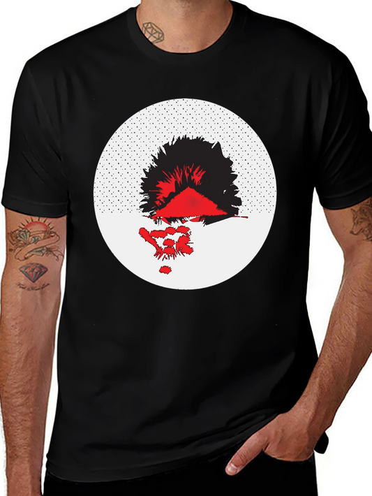 Abstract Graphic Tee - Black Cotton Blend