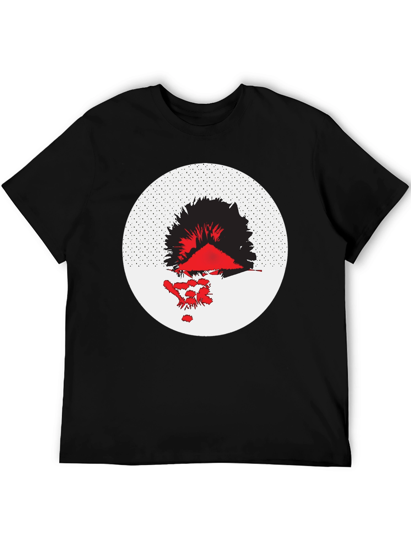 Abstract Graphic Tee - Black Cotton Blend