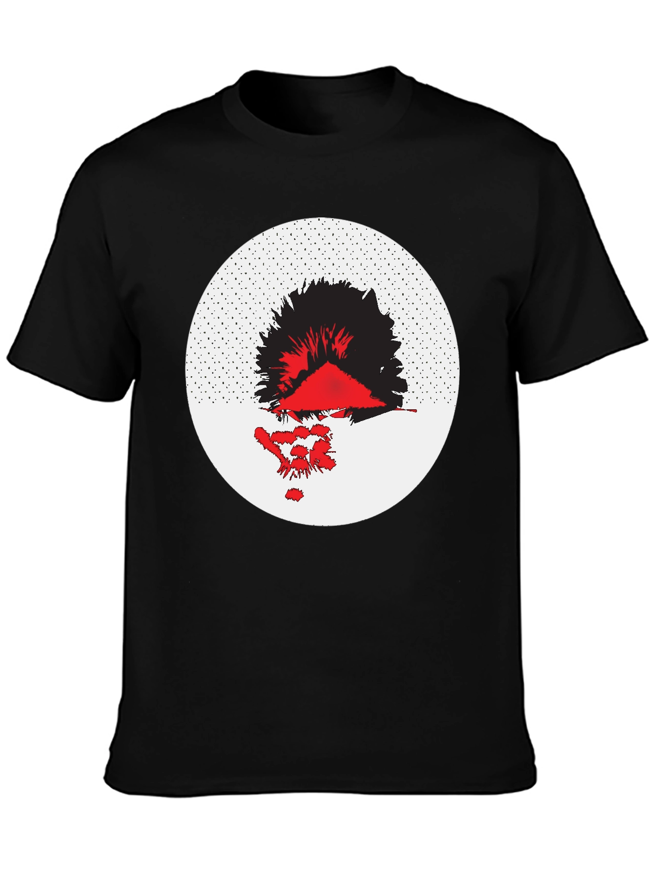 Abstract Graphic Tee - Black Cotton Blend
