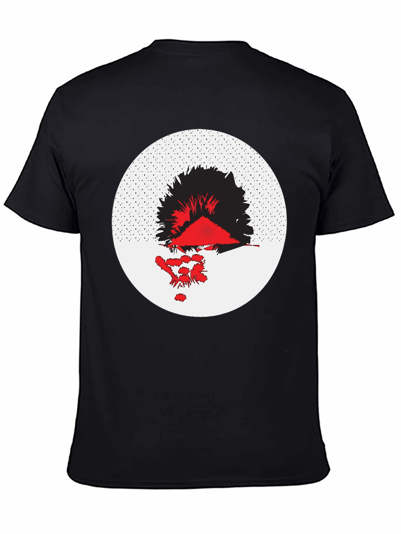 Abstract Graphic Tee - Black Cotton Blend