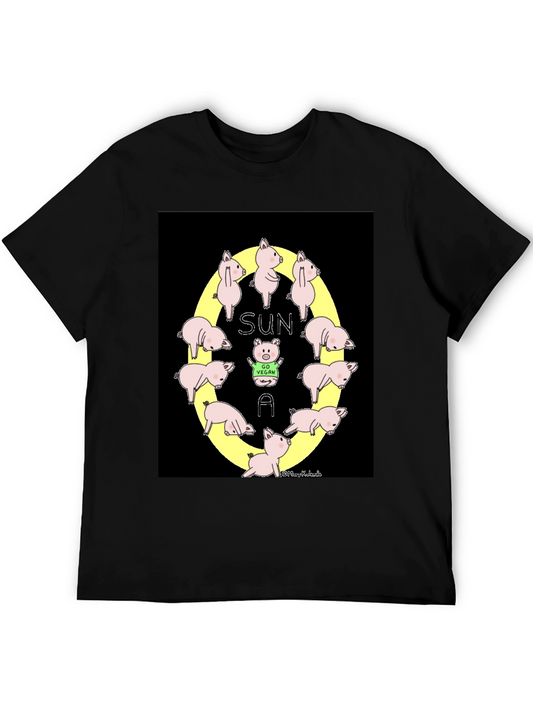 Sun A Vegan Pigs Black T-Shirt