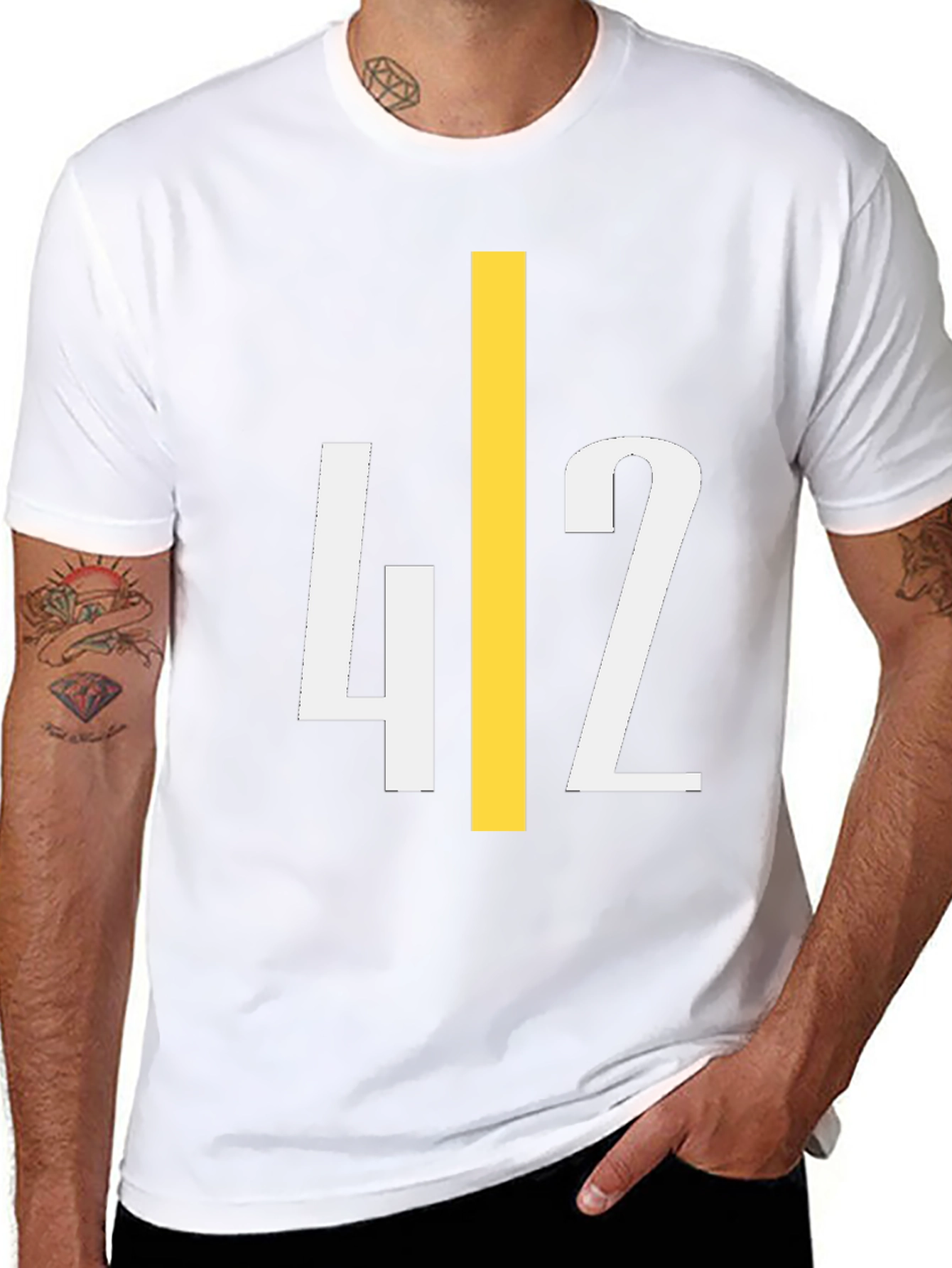 42 Graphic Tee - Black Cotton Casual Shirt