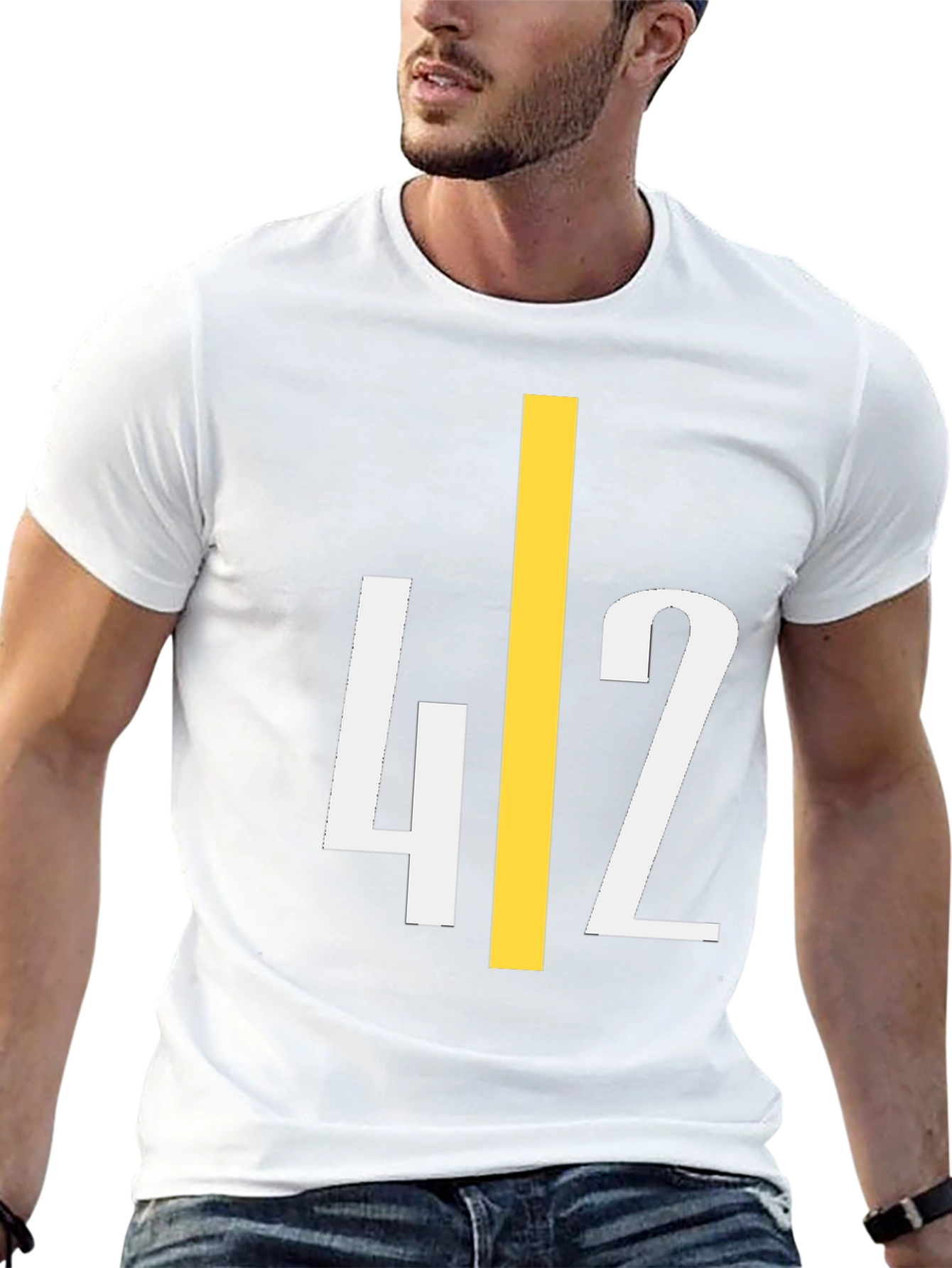 42 Graphic Tee - Black Cotton Casual Shirt