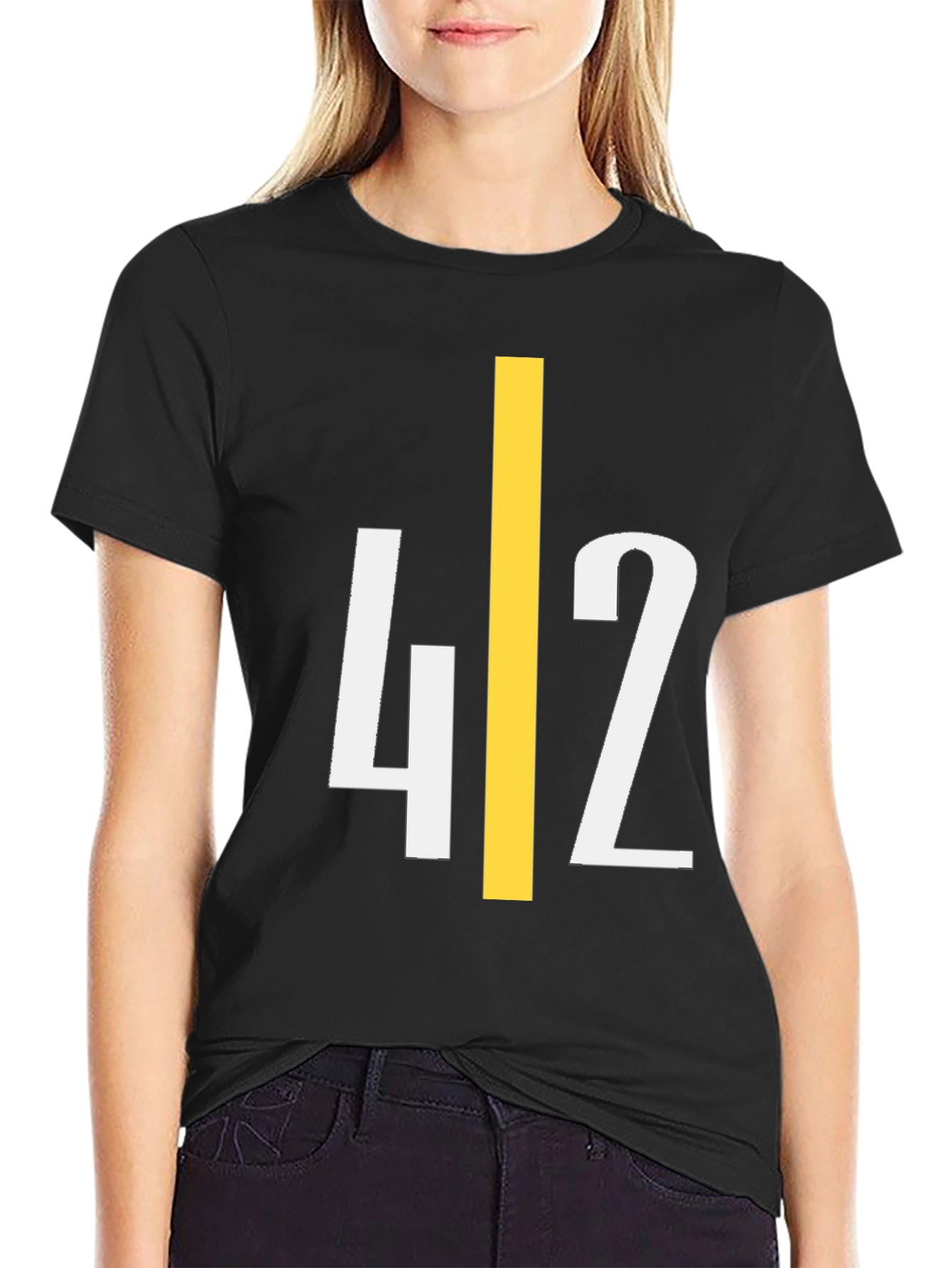 42 Graphic Tee - Black Cotton Casual Shirt