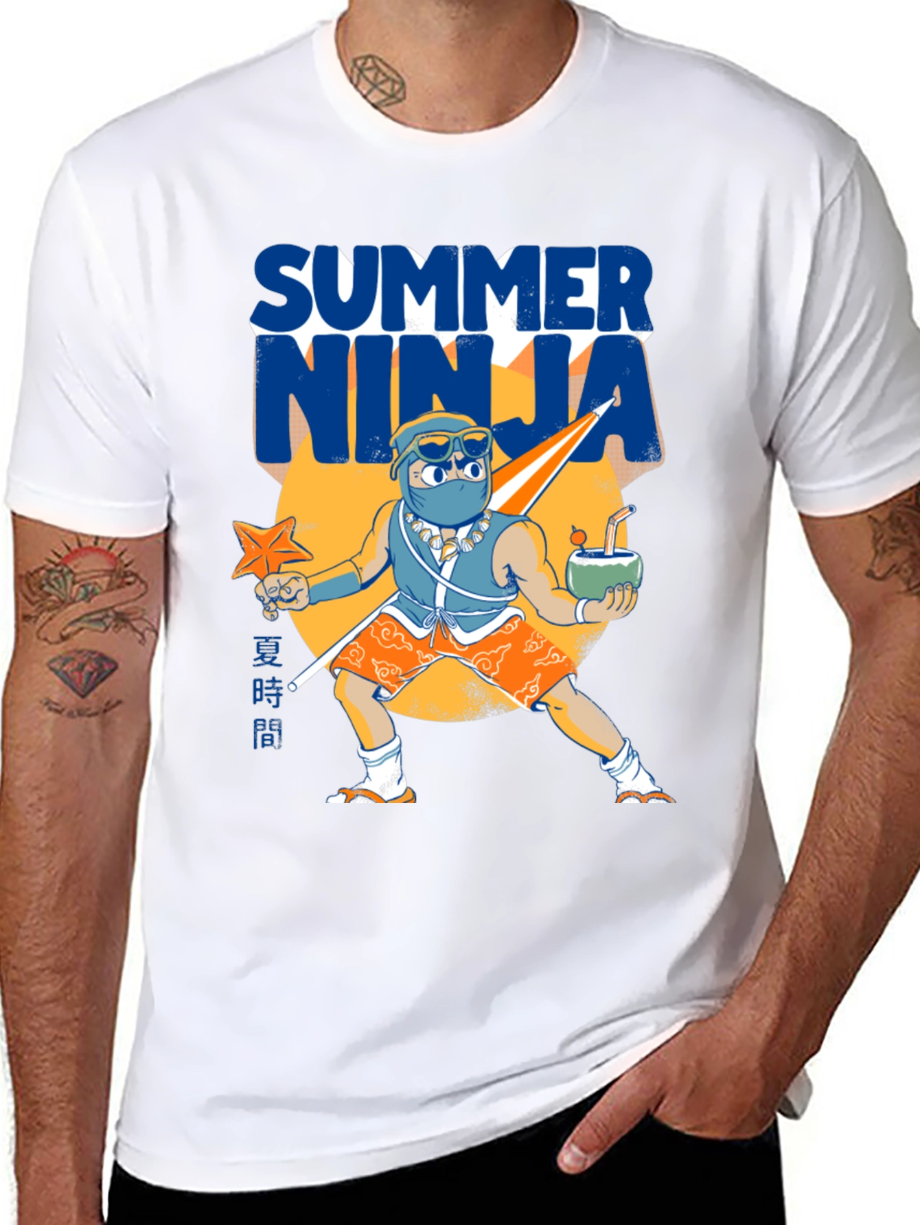 Summer Ninja Graphic T-Shirt - Unique Design!