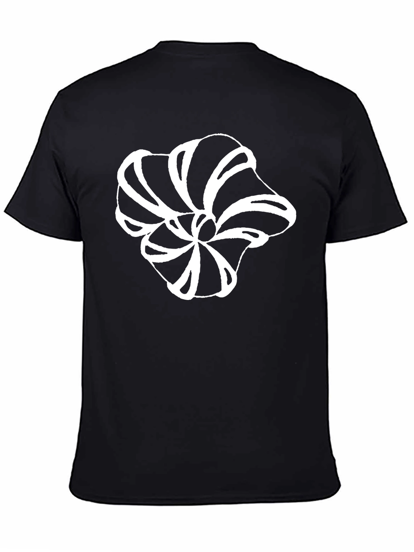 Abstract Floral Print Black T-Shirt