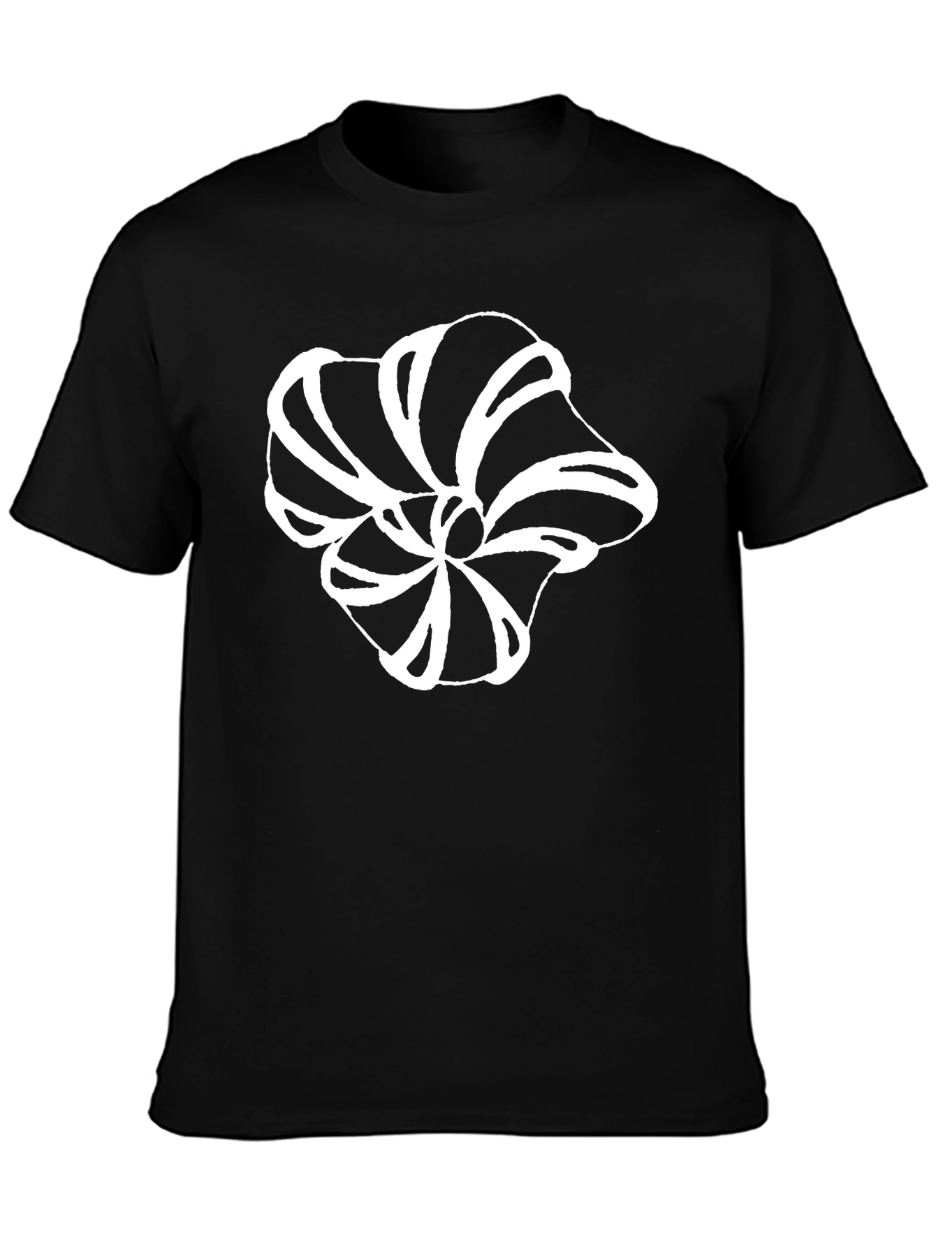 Abstract Floral Print Black T-Shirt