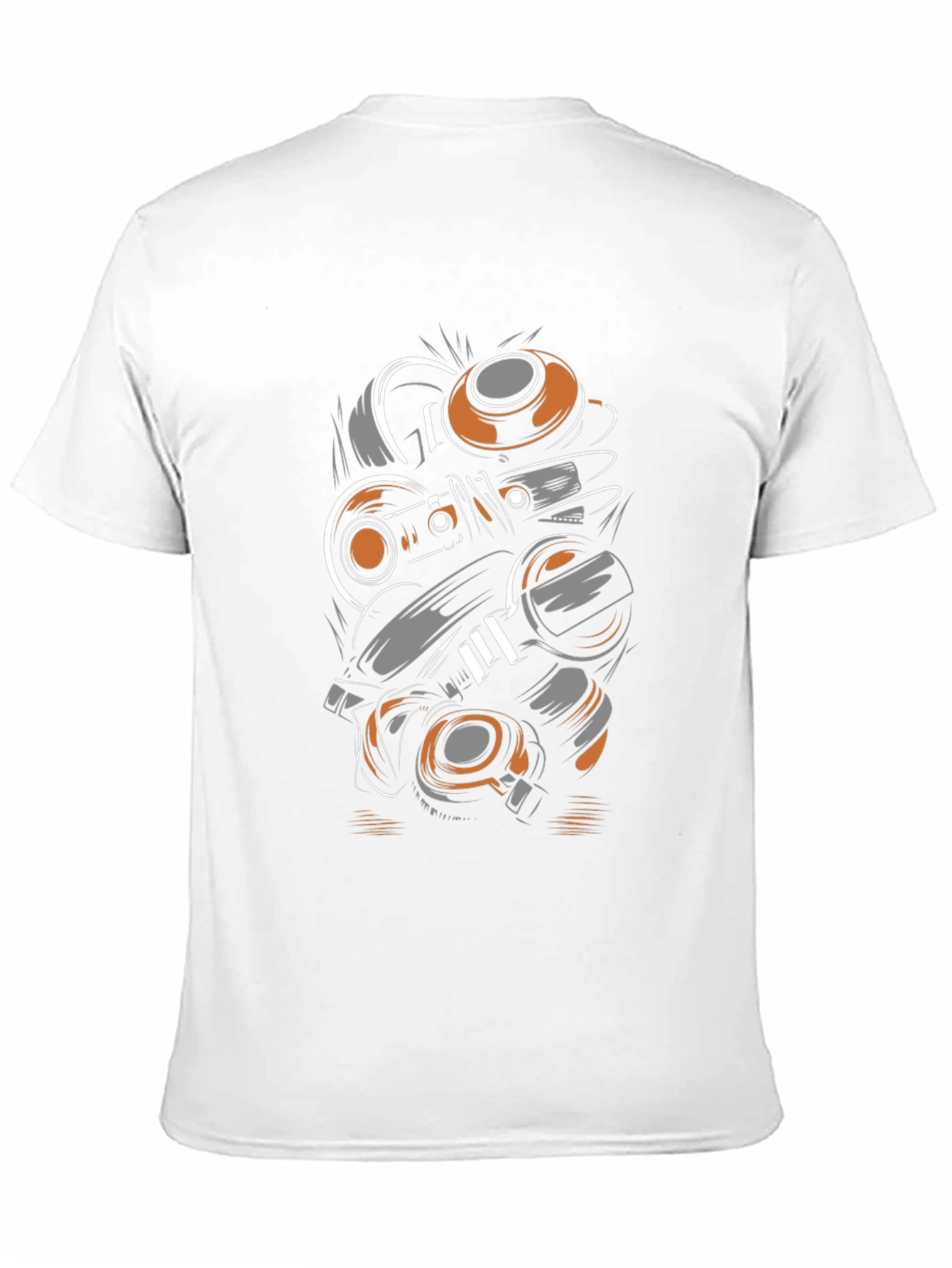 Abstract Mechanic Graphic Black T-Shirt