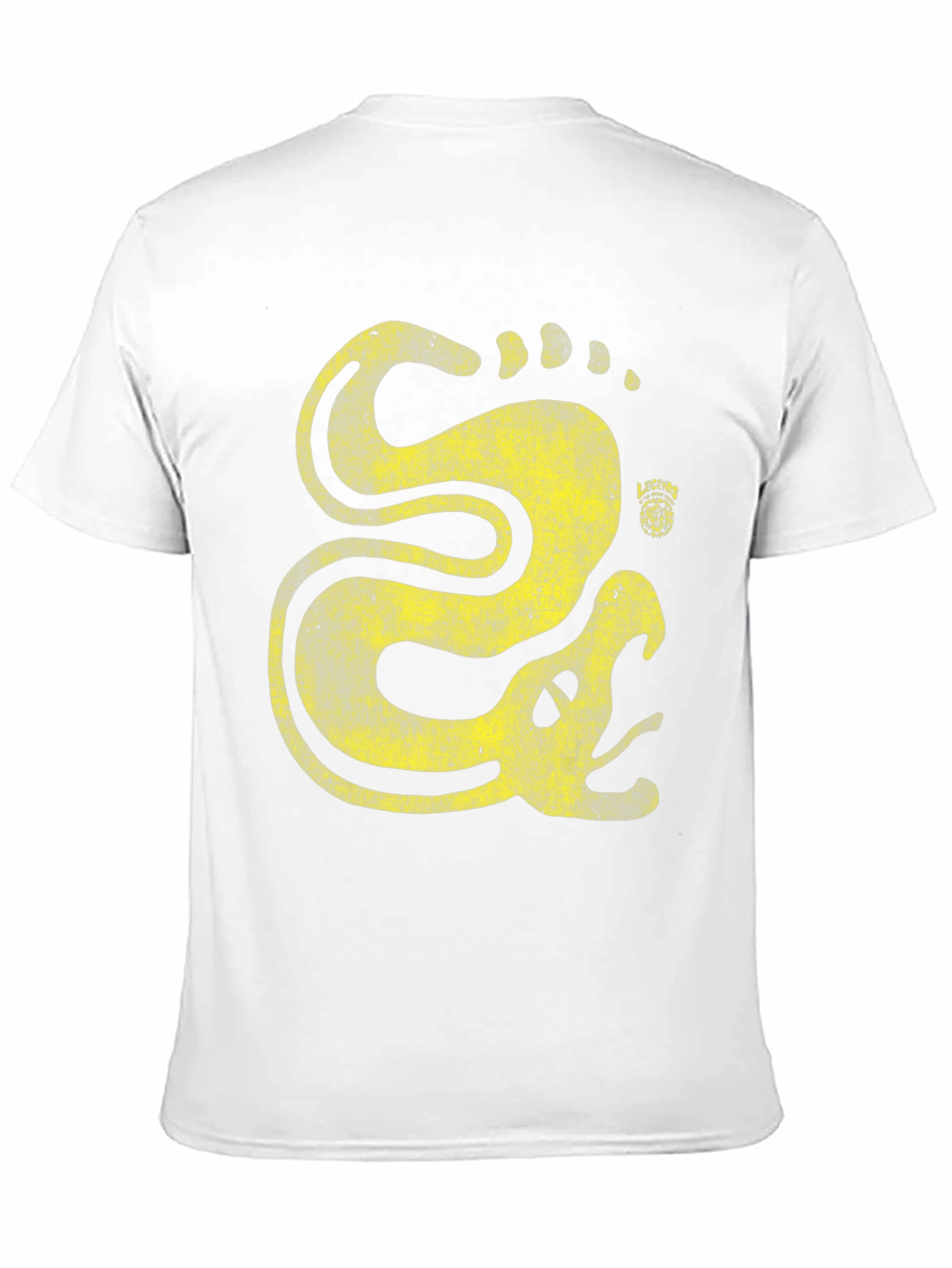 Stylized Snake Graphic Tee - Distressed Print
