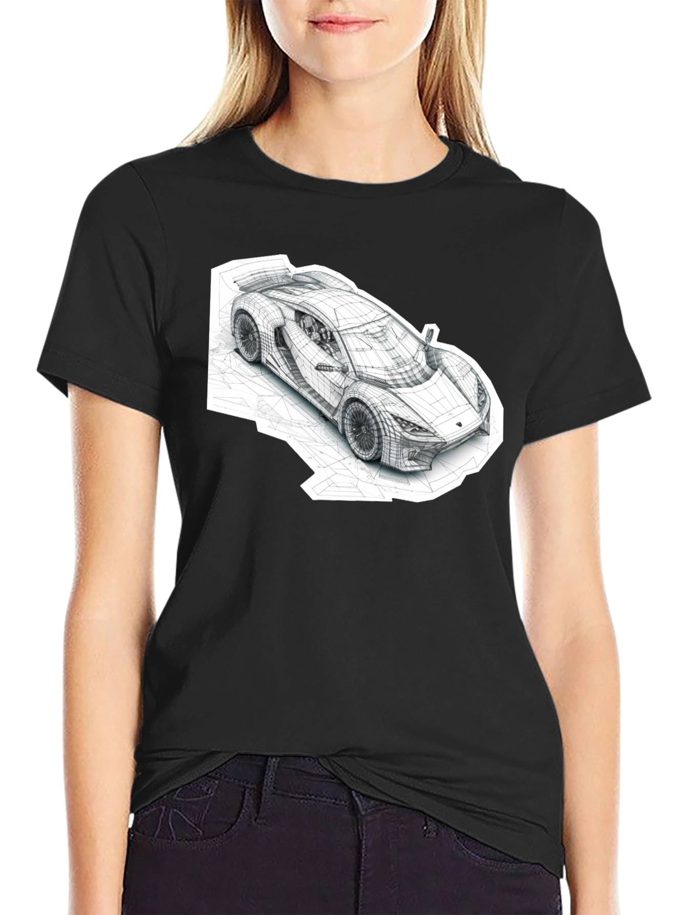 Abstract Car Design Black T-Shirt