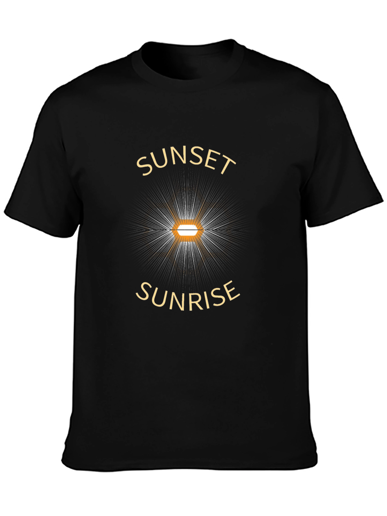 Sunset Sunrise Graphic Tee - Black Cotton T-Shirt