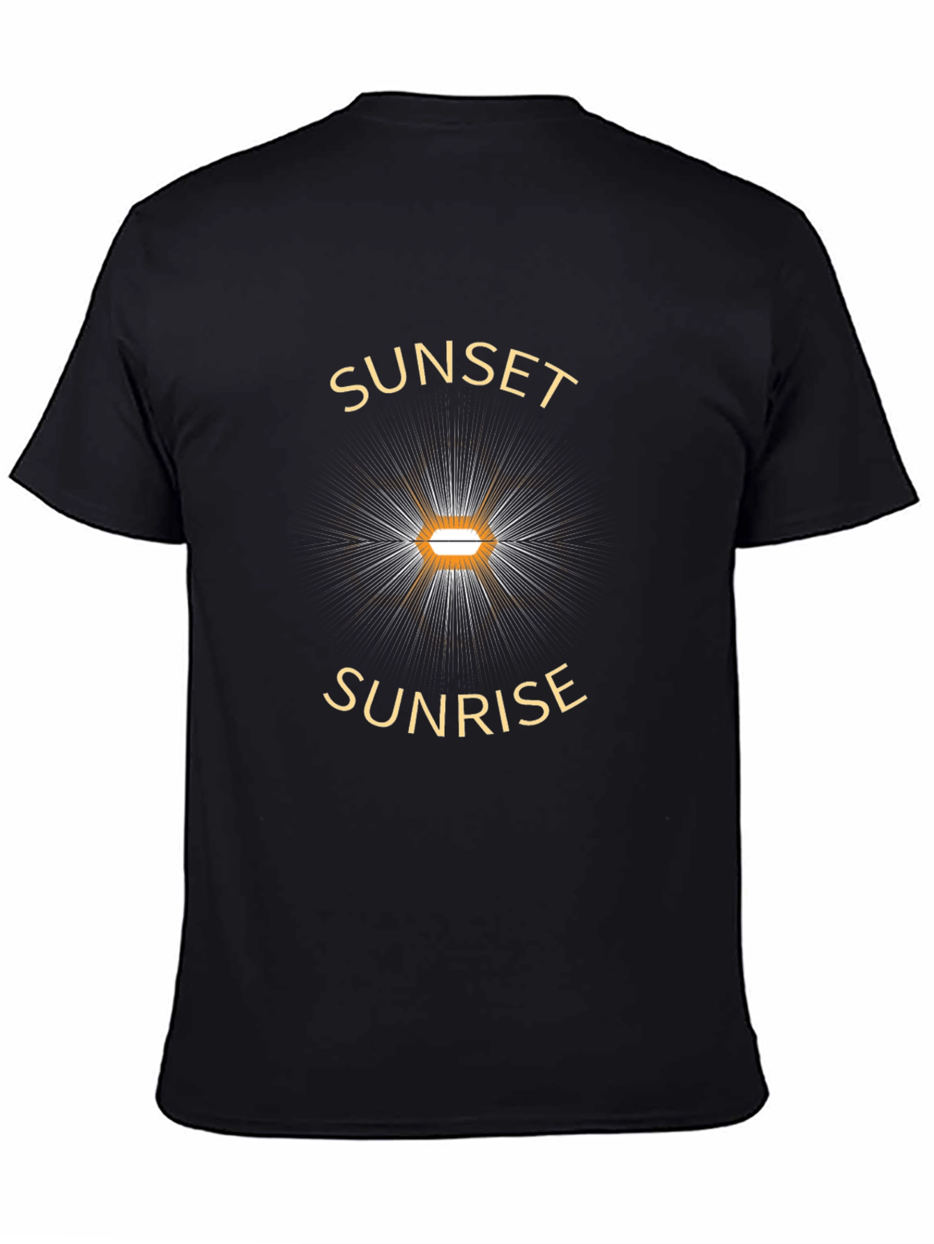 Sunset Sunrise Graphic Tee - Black Cotton T-Shirt