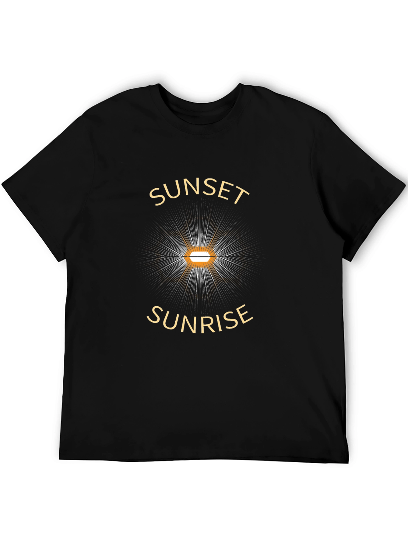 Sunset Sunrise Graphic Tee - Black Cotton T-Shirt