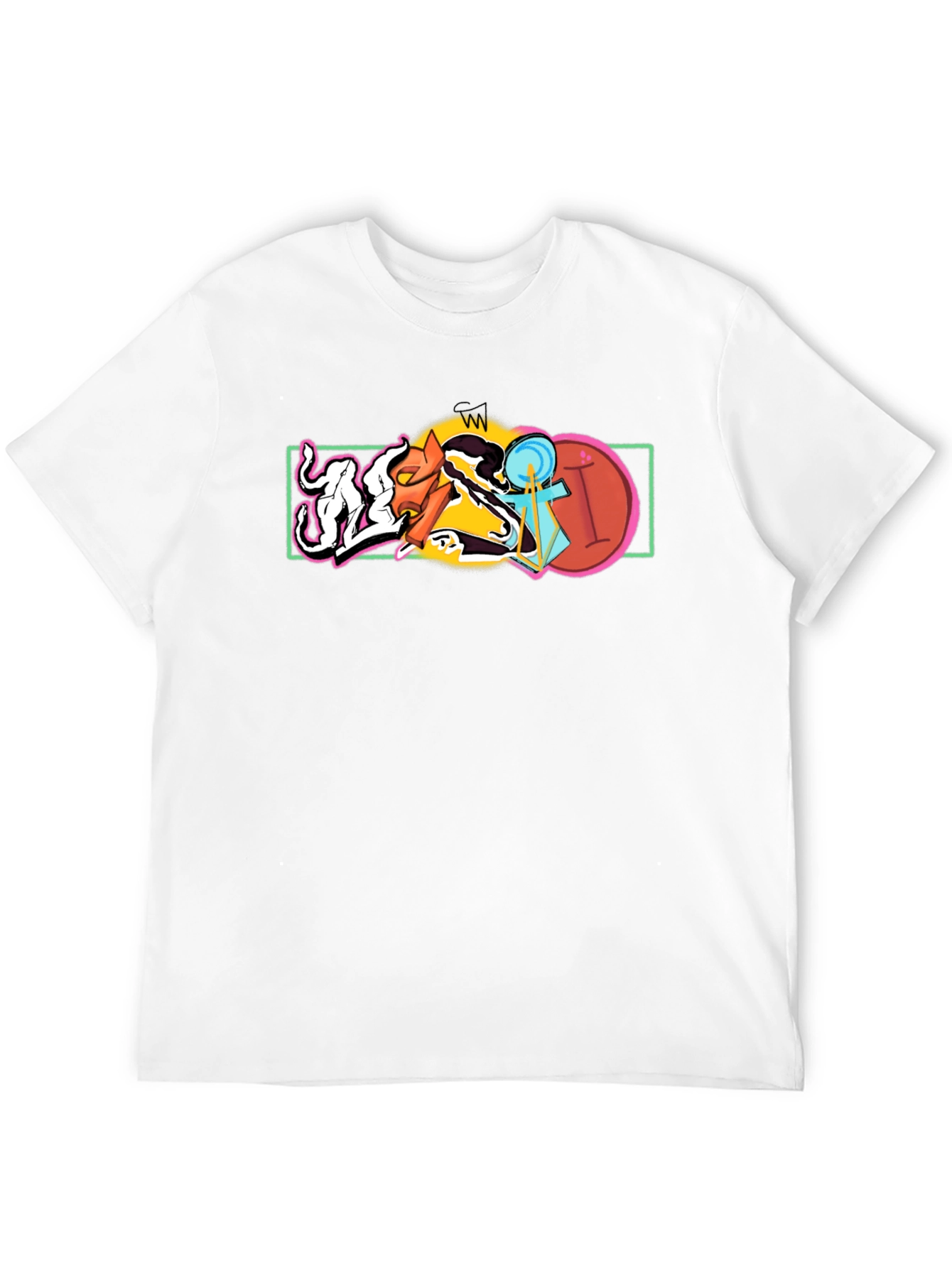 Abstract Graphic Black Cotton T-Shirt