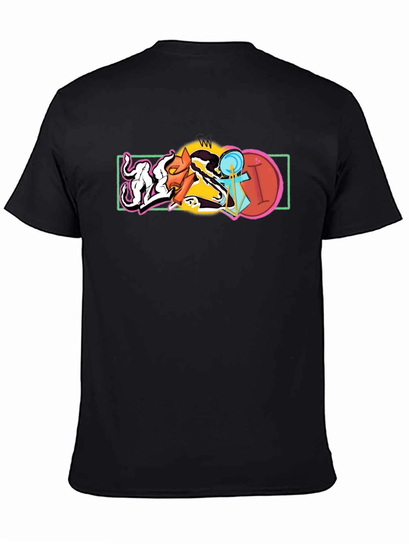 Abstract Graphic Black Cotton T-Shirt