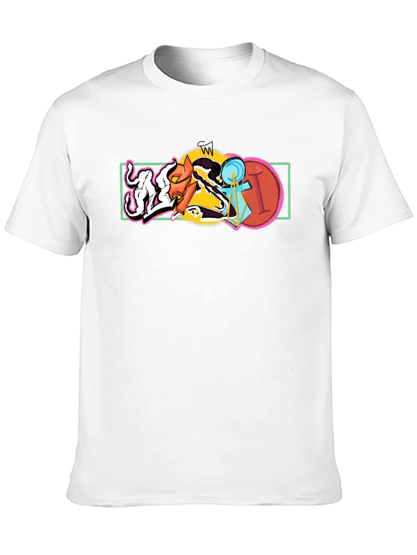 Abstract Graphic Black Cotton T-Shirt