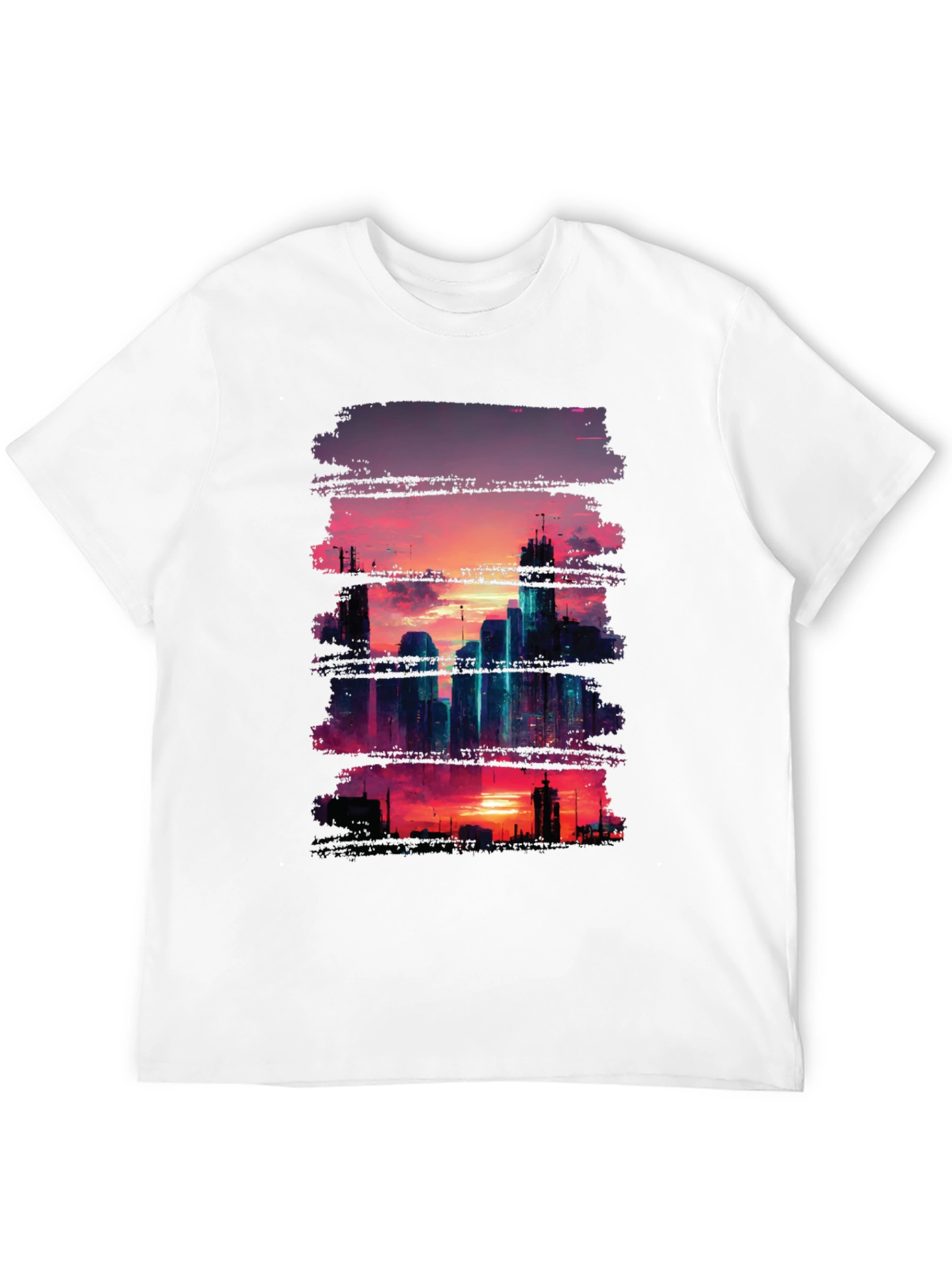 Sunset Cityscape Graphic Tee - Urban Style Shirt