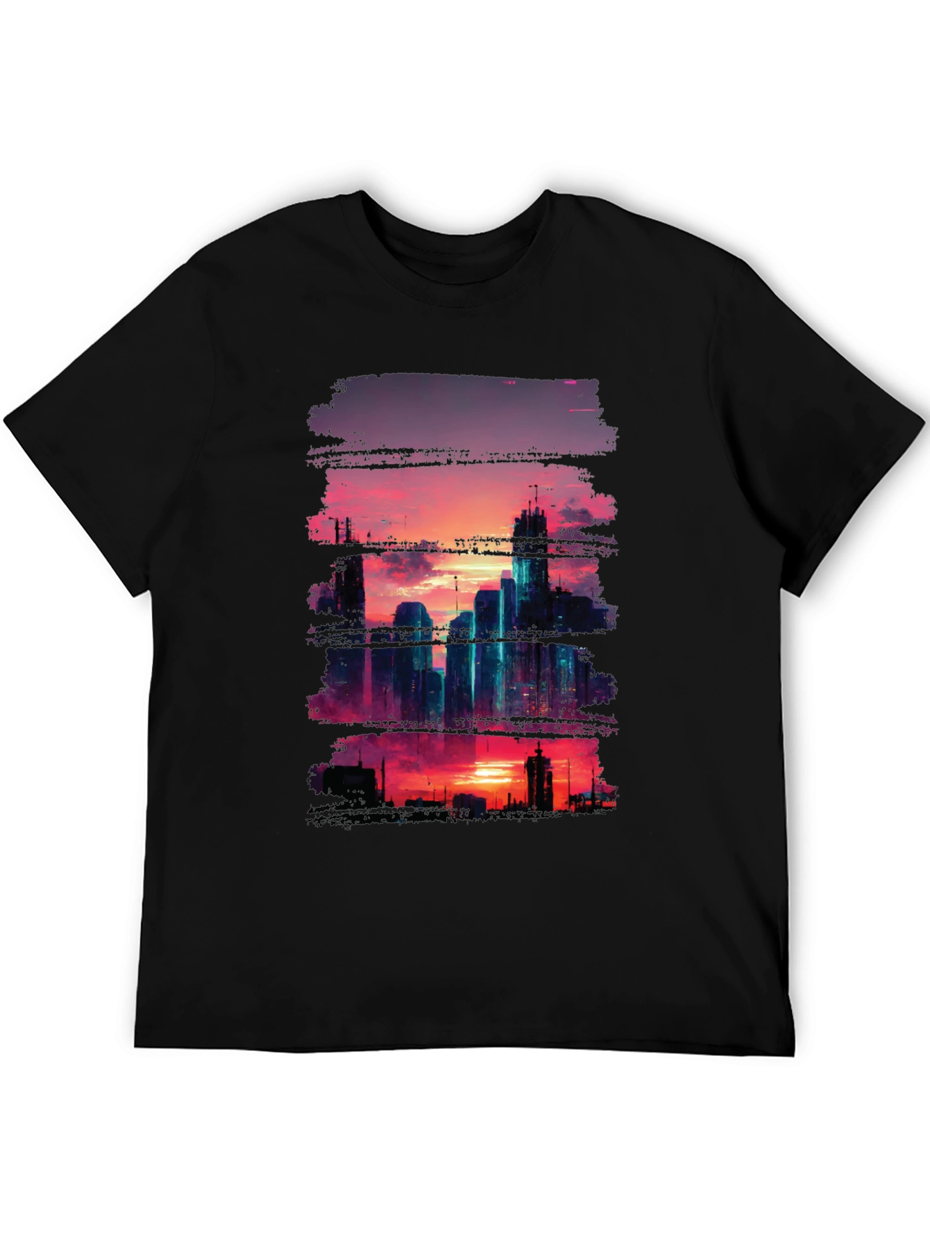 Sunset Cityscape Graphic Tee - Urban Style Shirt