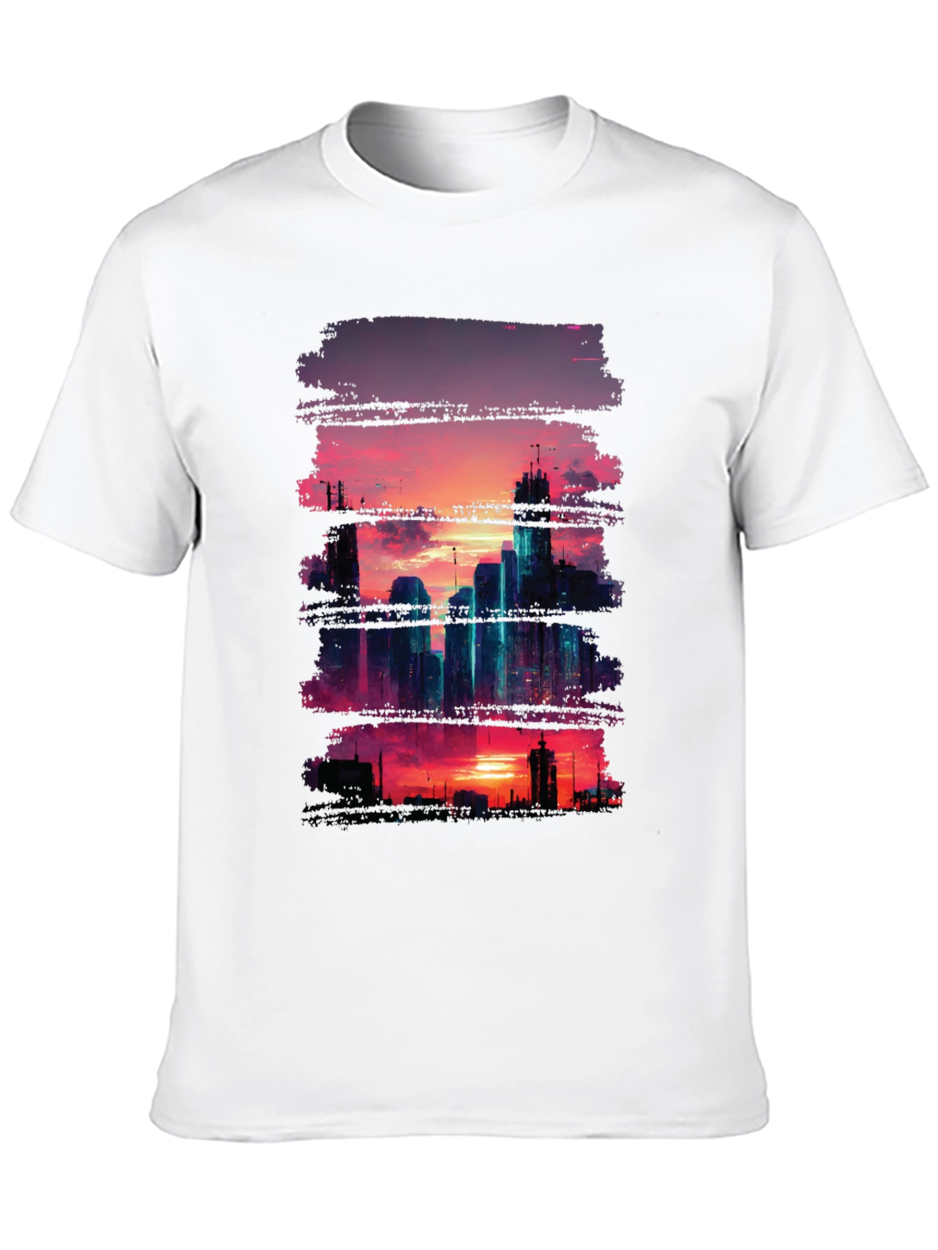 Sunset Cityscape Graphic Tee - Urban Style Shirt