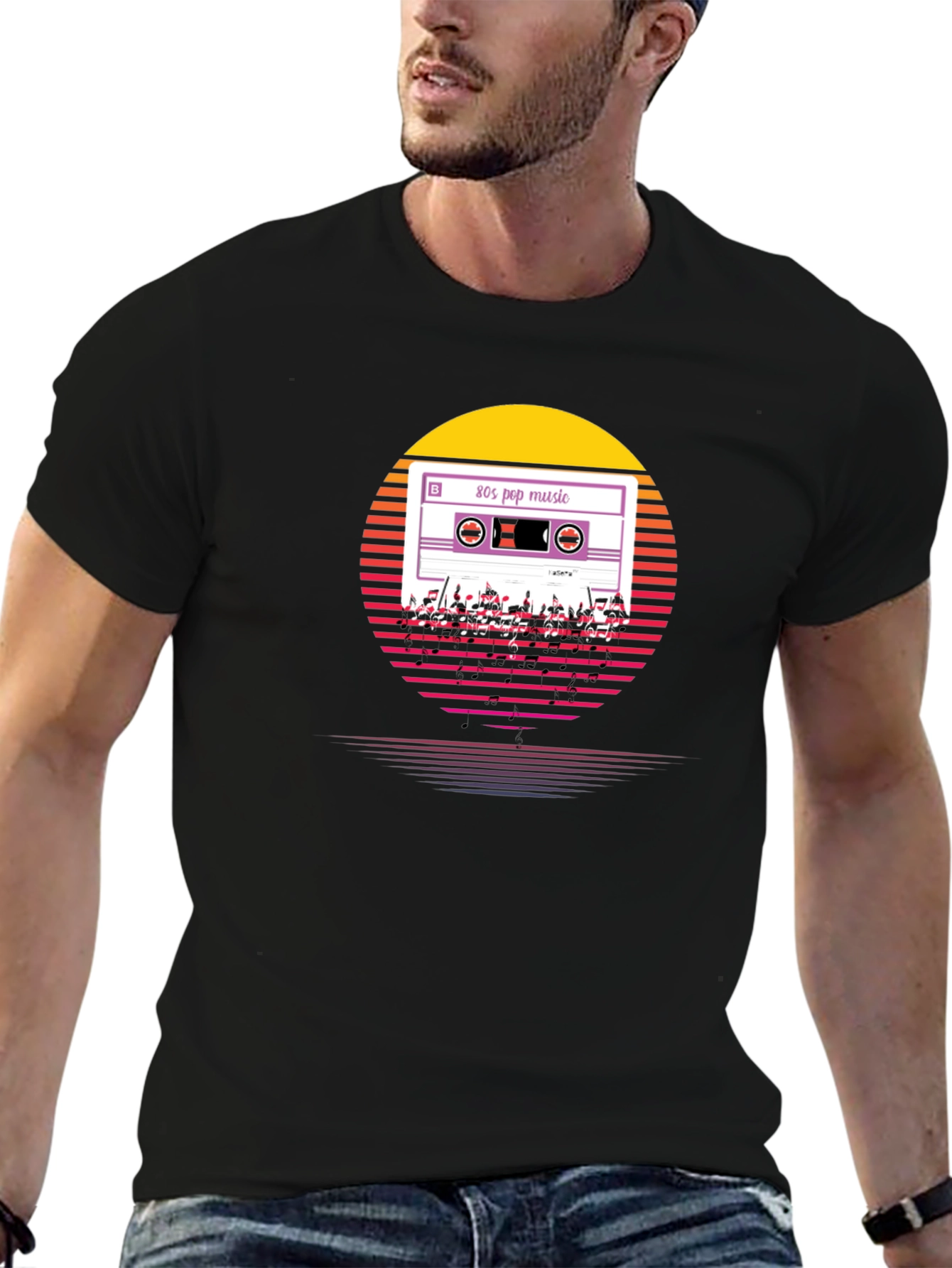 80s Pop Music Cassette T-Shirt Retro Style
