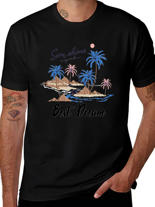 Sunshine Best Dream Black Graphic T-Shirt