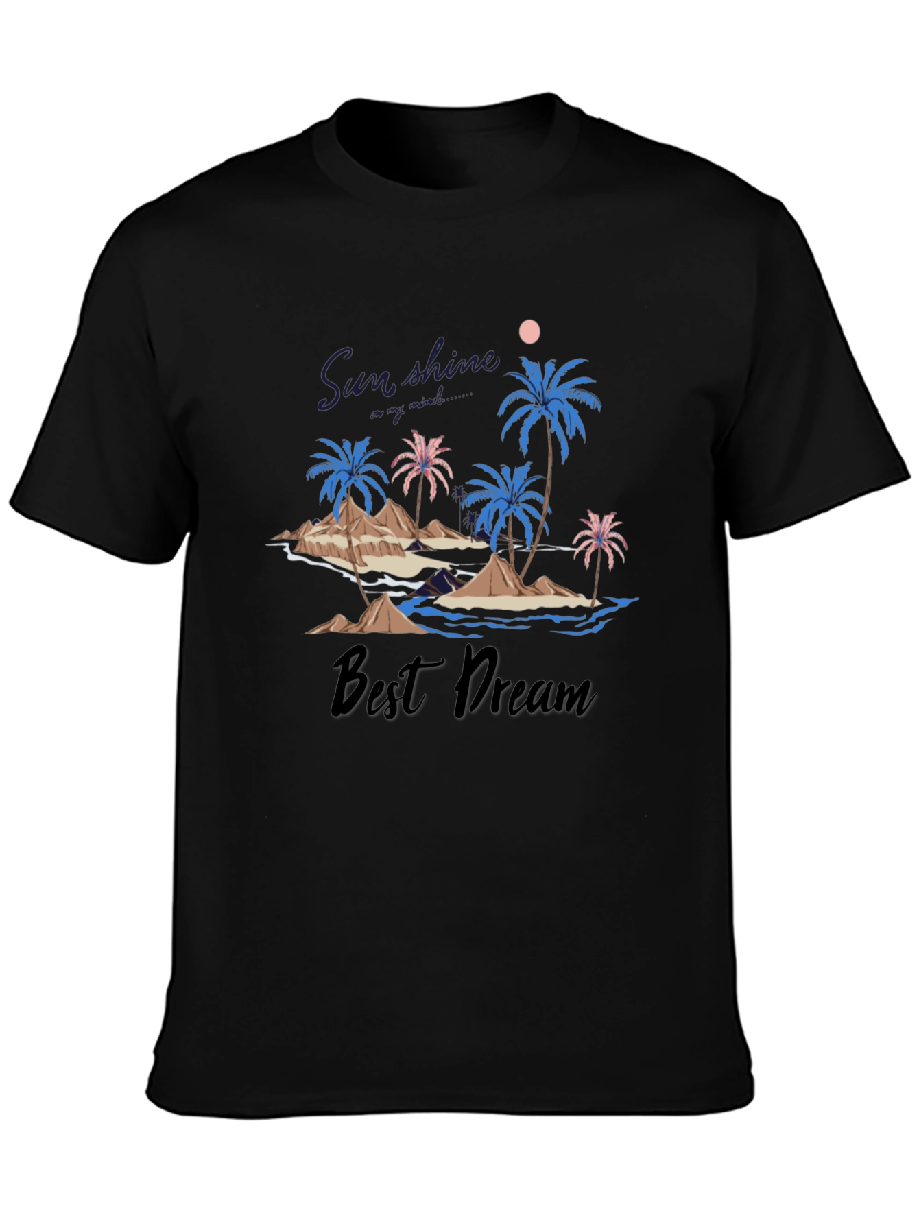 Sunshine Best Dream Black Graphic T-Shirt