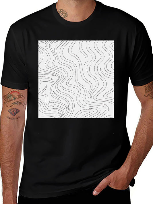 Abstract Lines Graphic Tee - Black