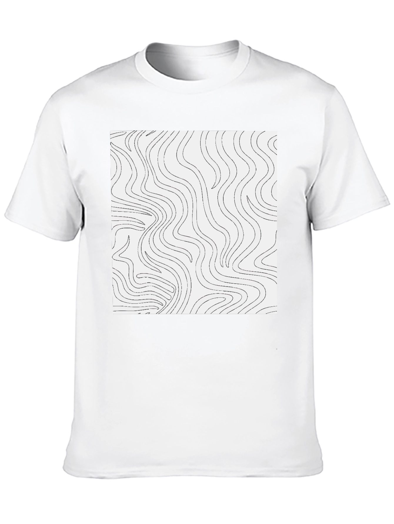 Abstract Lines Graphic Tee - Black
