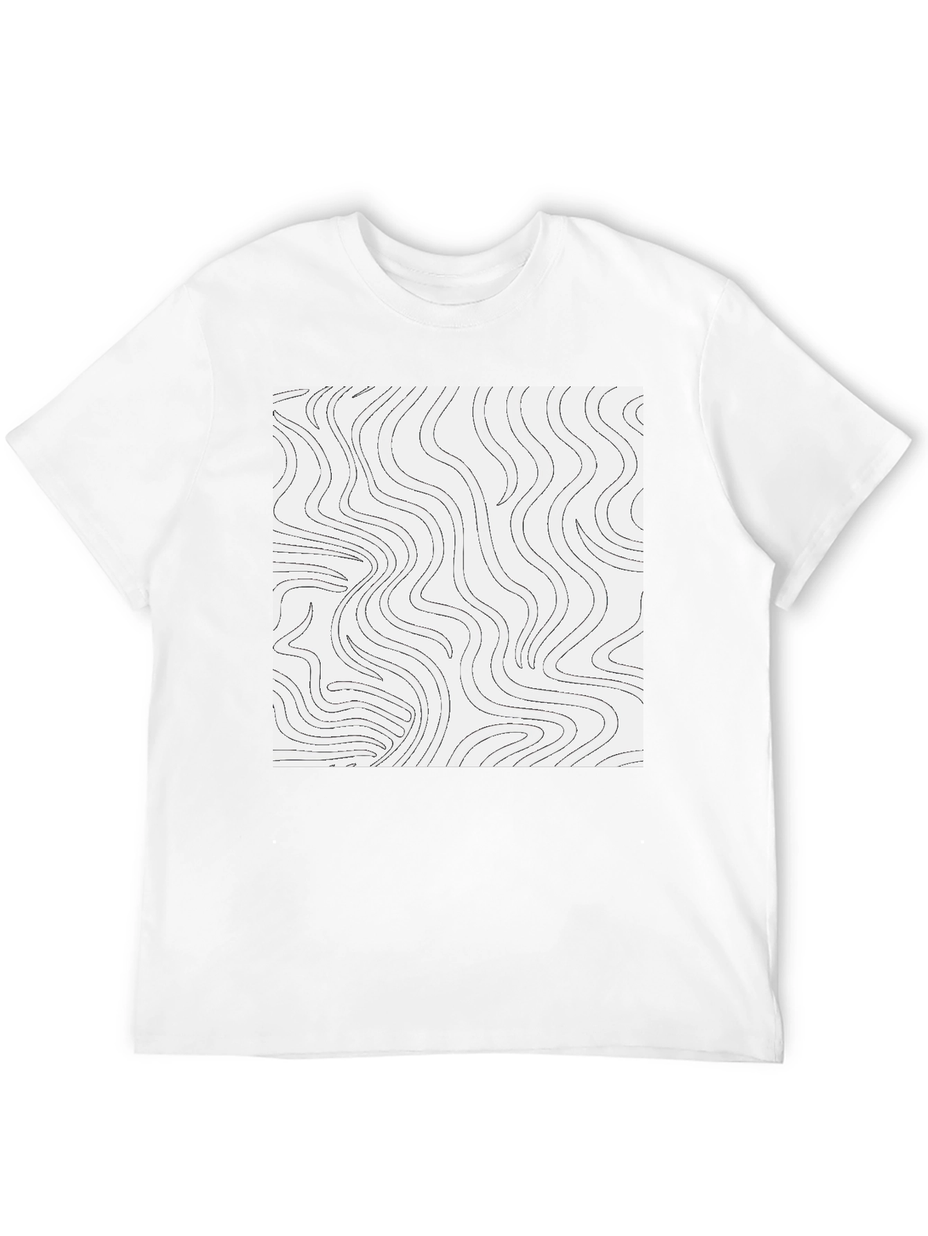 Abstract Lines Graphic Tee - Black