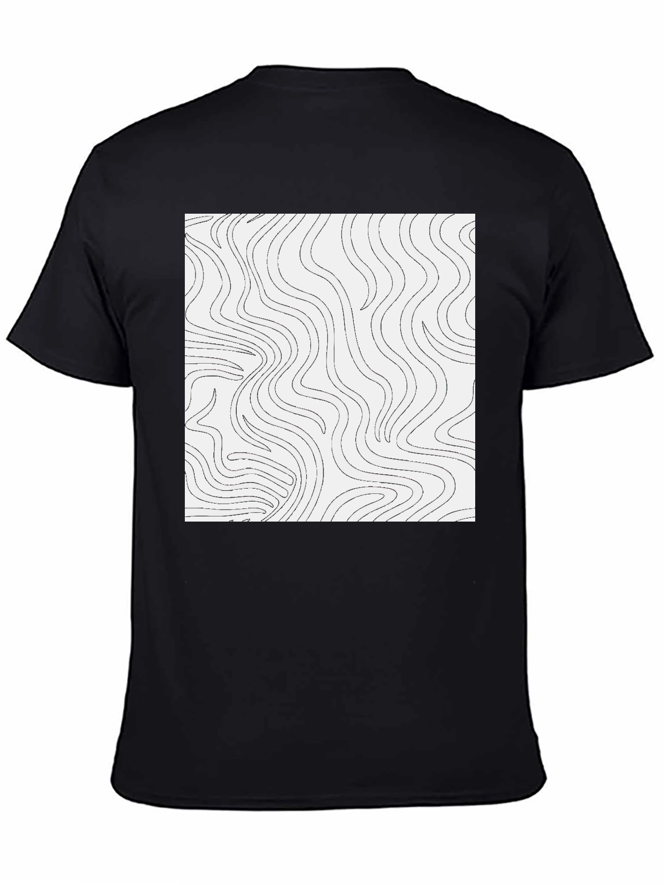 Abstract Lines Graphic Tee - Black