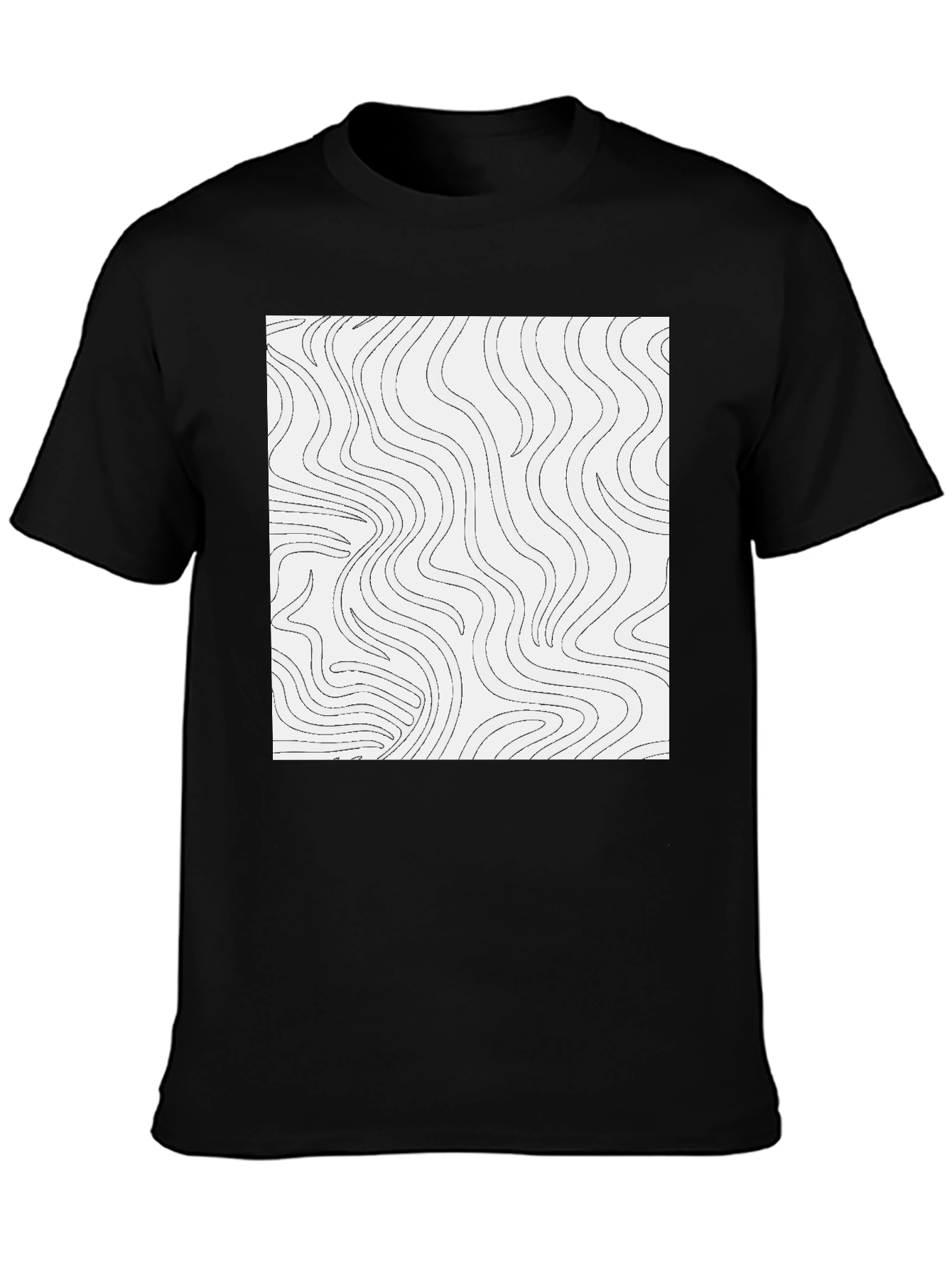 Abstract Lines Graphic Tee - Black