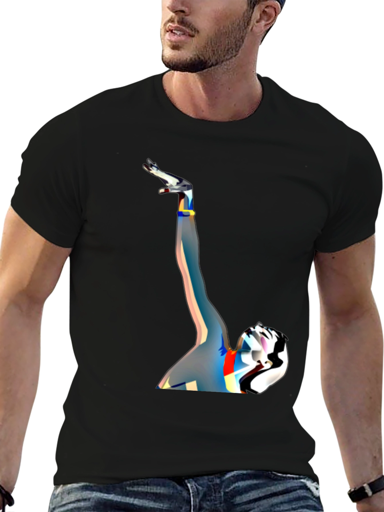 Abstract Art Graphic Black T-Shirt