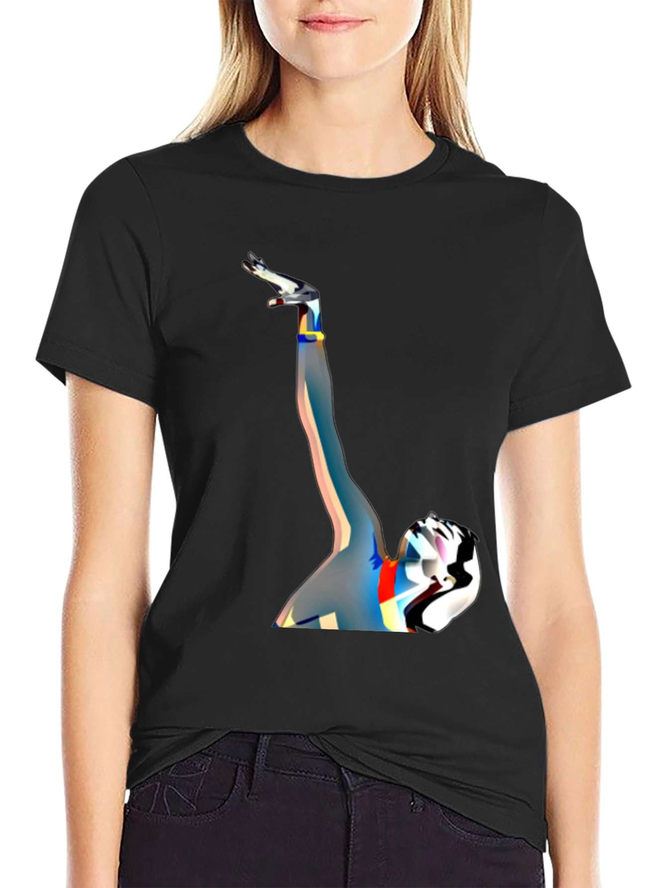 Abstract Art Graphic Black T-Shirt