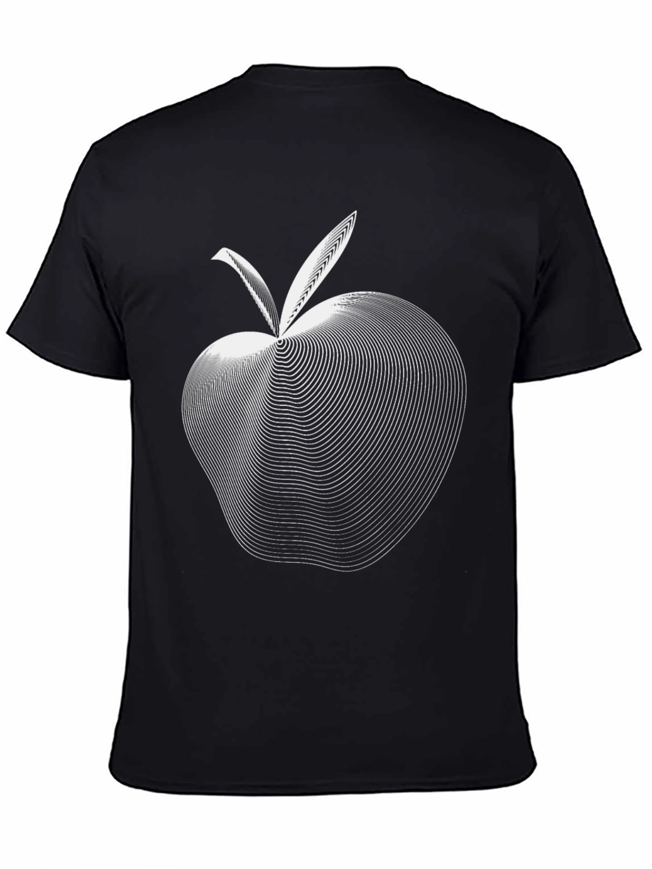 Abstract Apple Graphic Tee - Modern Black T-Shirt