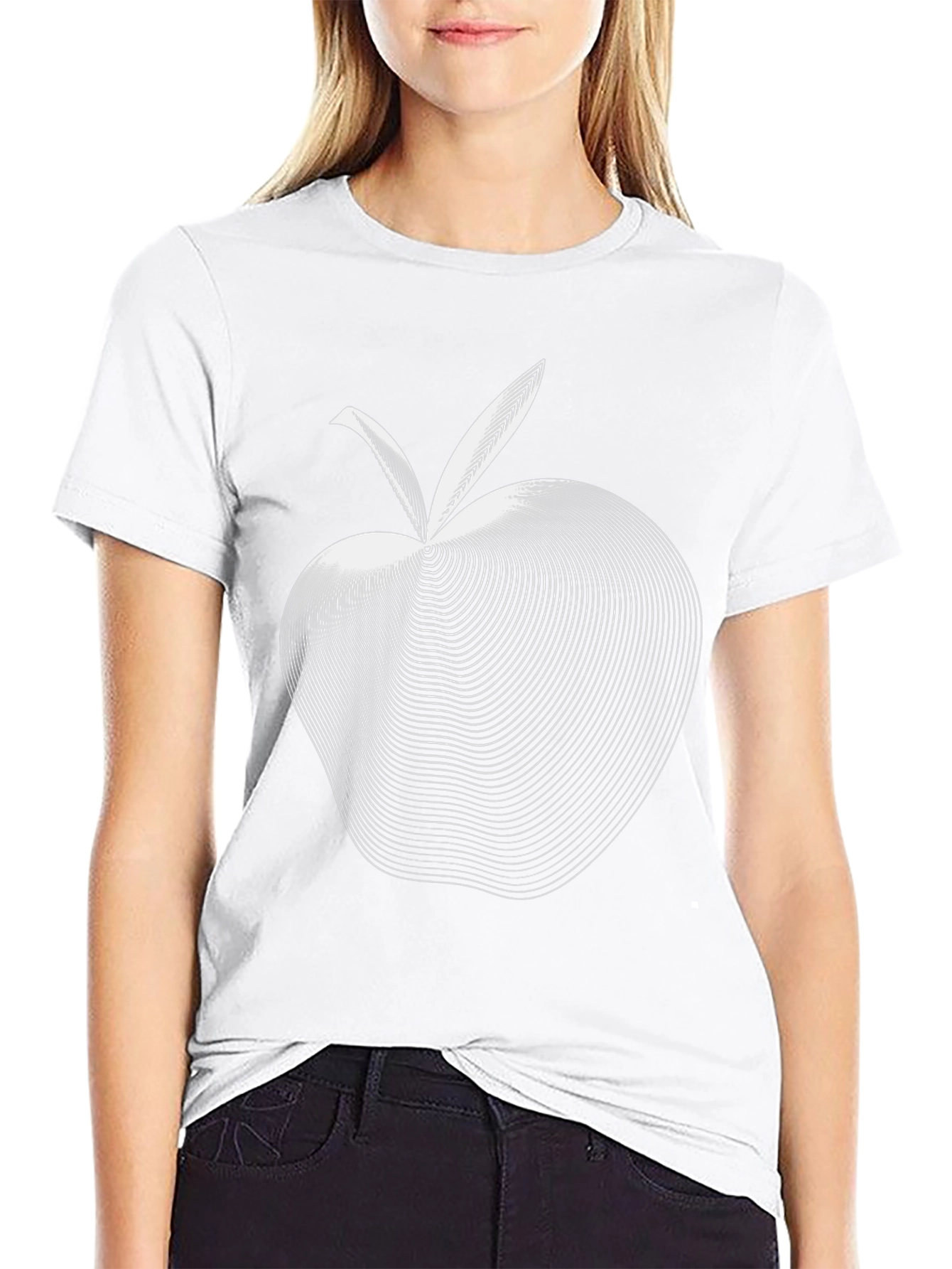 Abstract Apple Graphic Tee - Modern Black T-Shirt