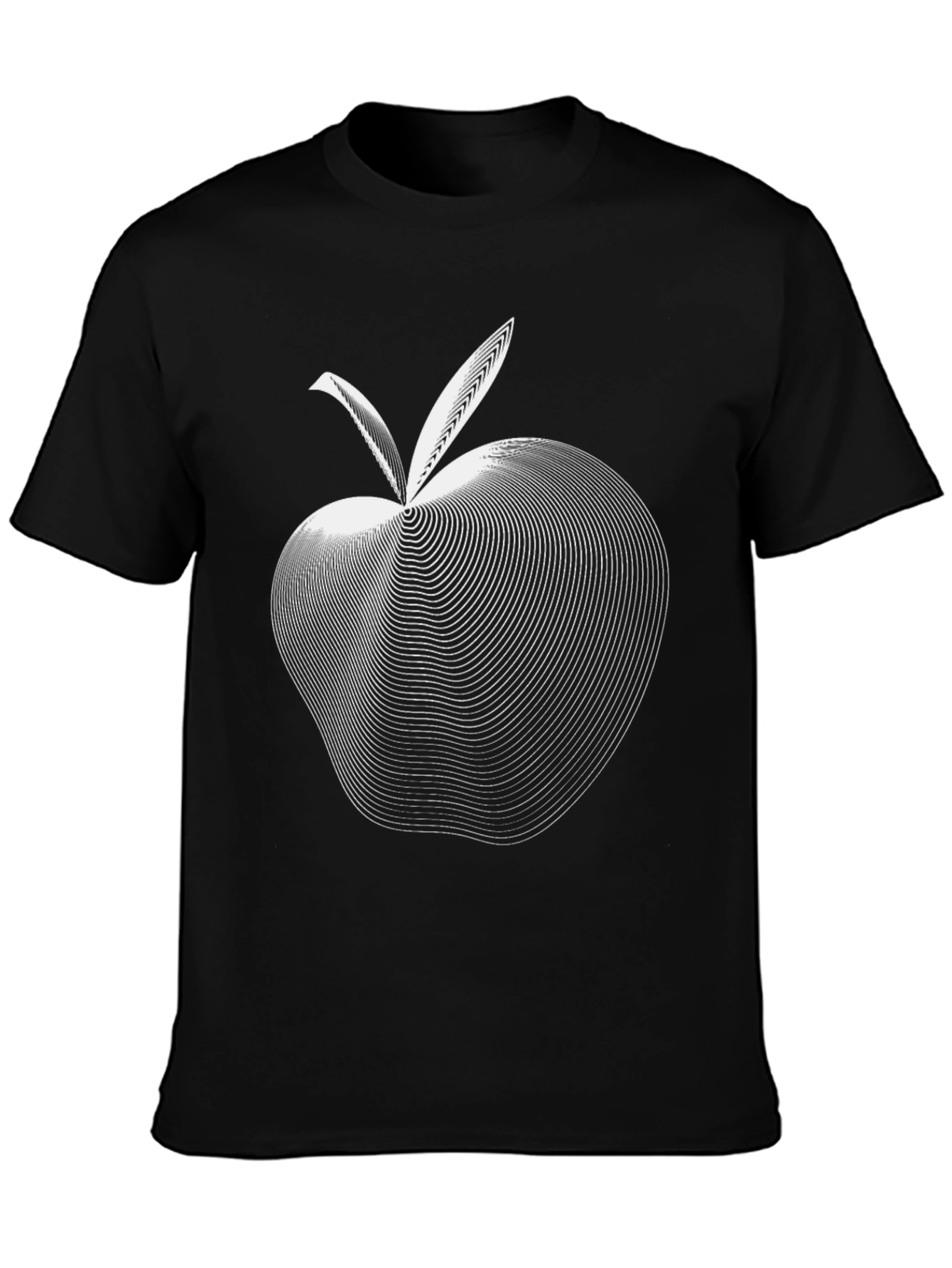 Abstract Apple Graphic Tee - Modern Black T-Shirt
