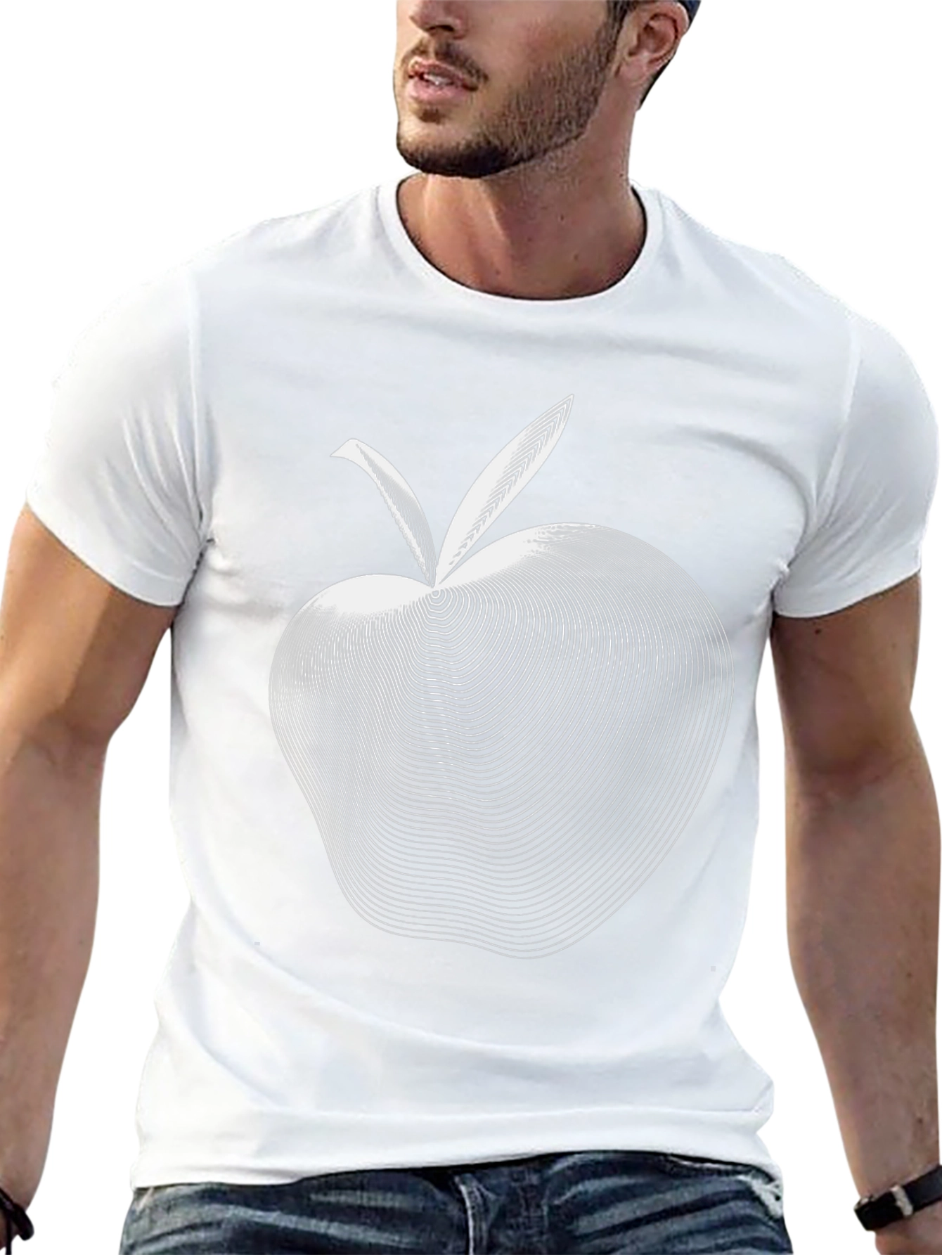 Abstract Apple Graphic Tee - Modern Black T-Shirt