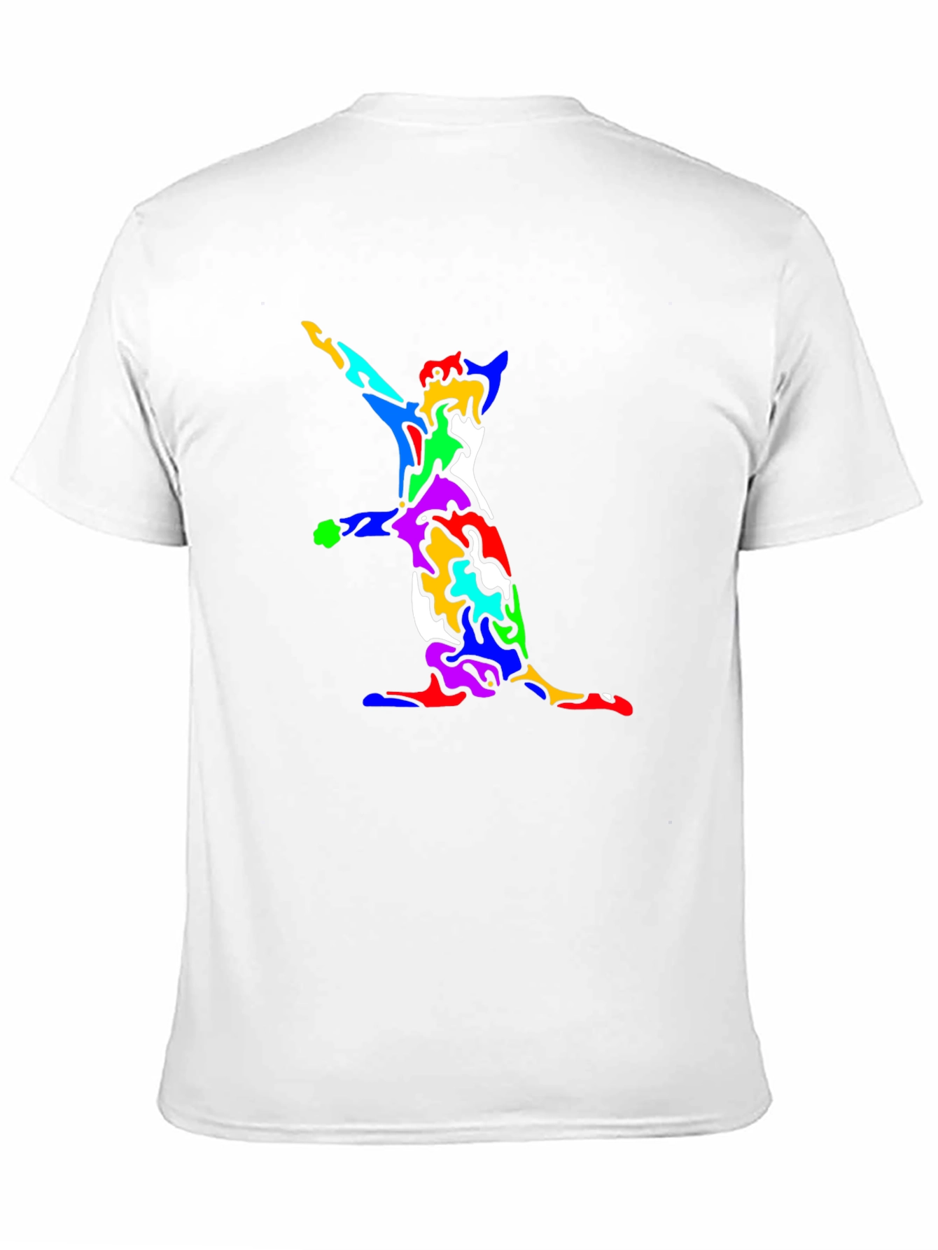 Abstract Cat Print Black T-Shirt