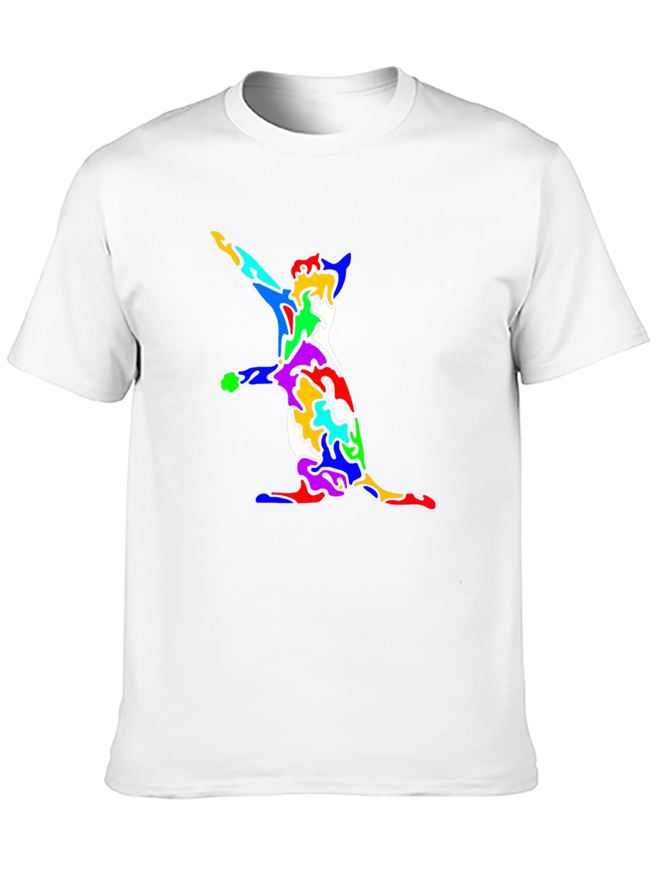 Abstract Cat Print Black T-Shirt