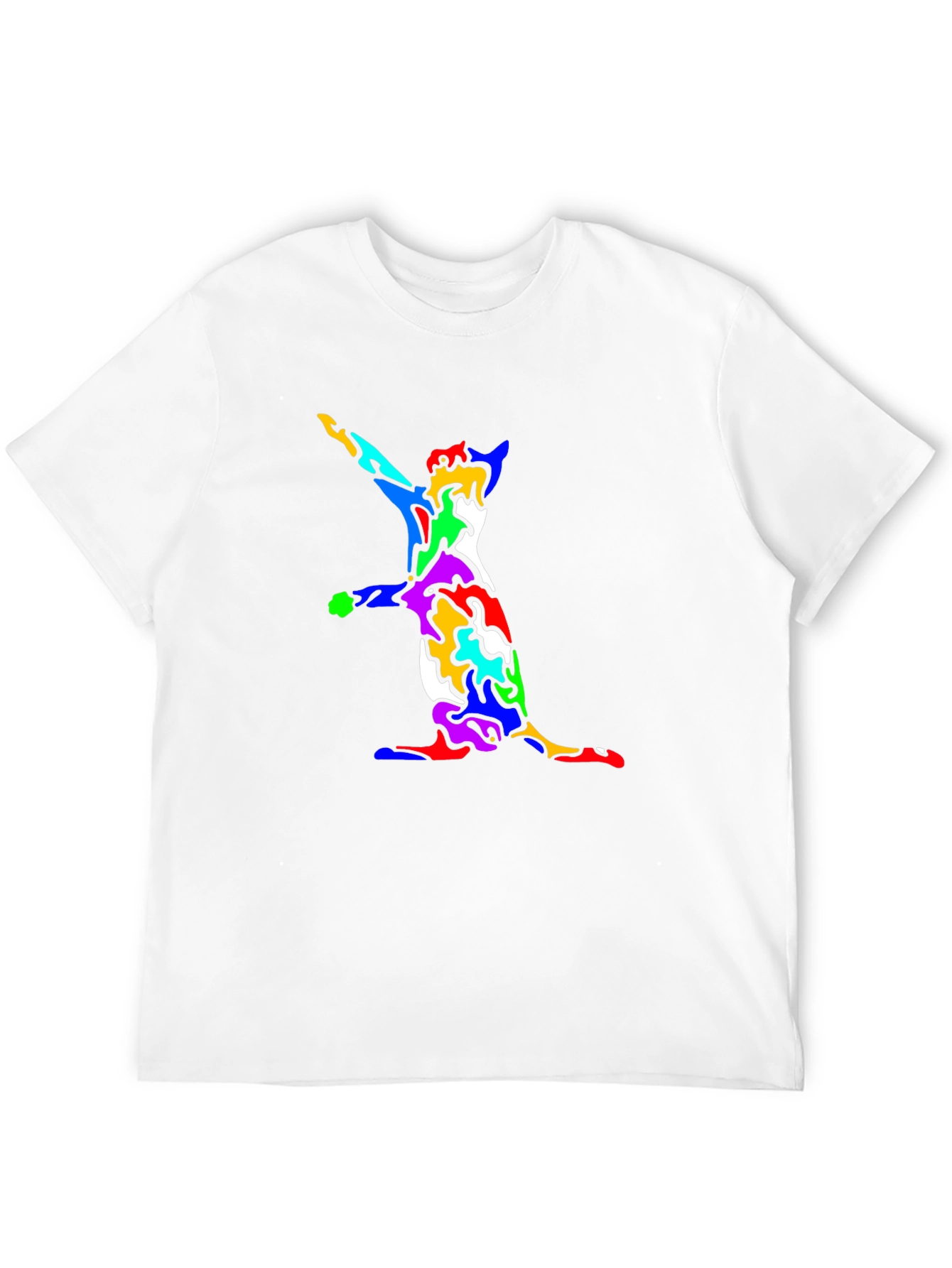Abstract Cat Print Black T-Shirt