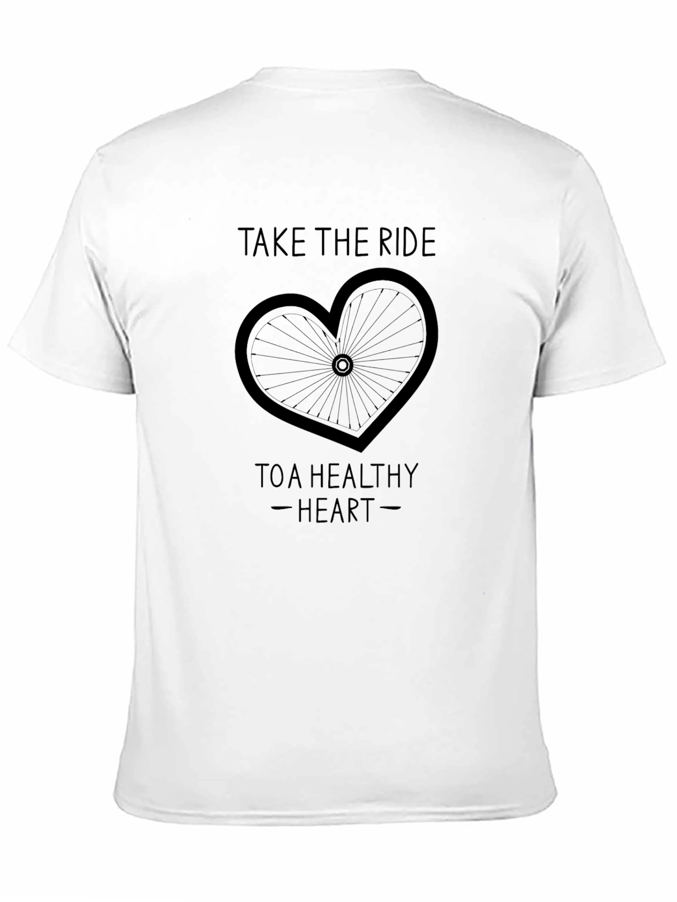 Take the Ride to a Healthy Heart Black T-Shirt