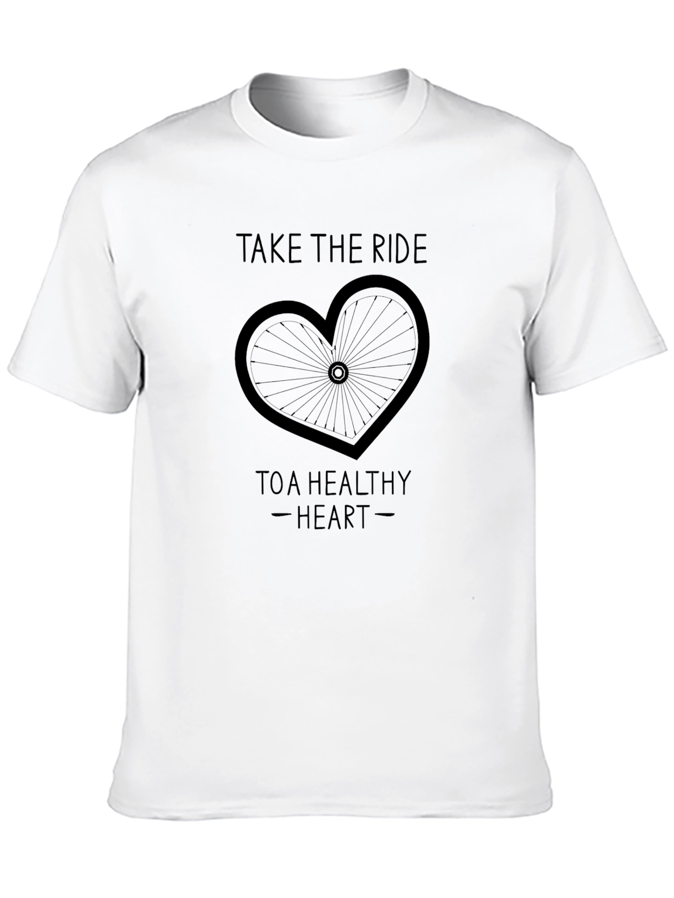 Take the Ride to a Healthy Heart Black T-Shirt
