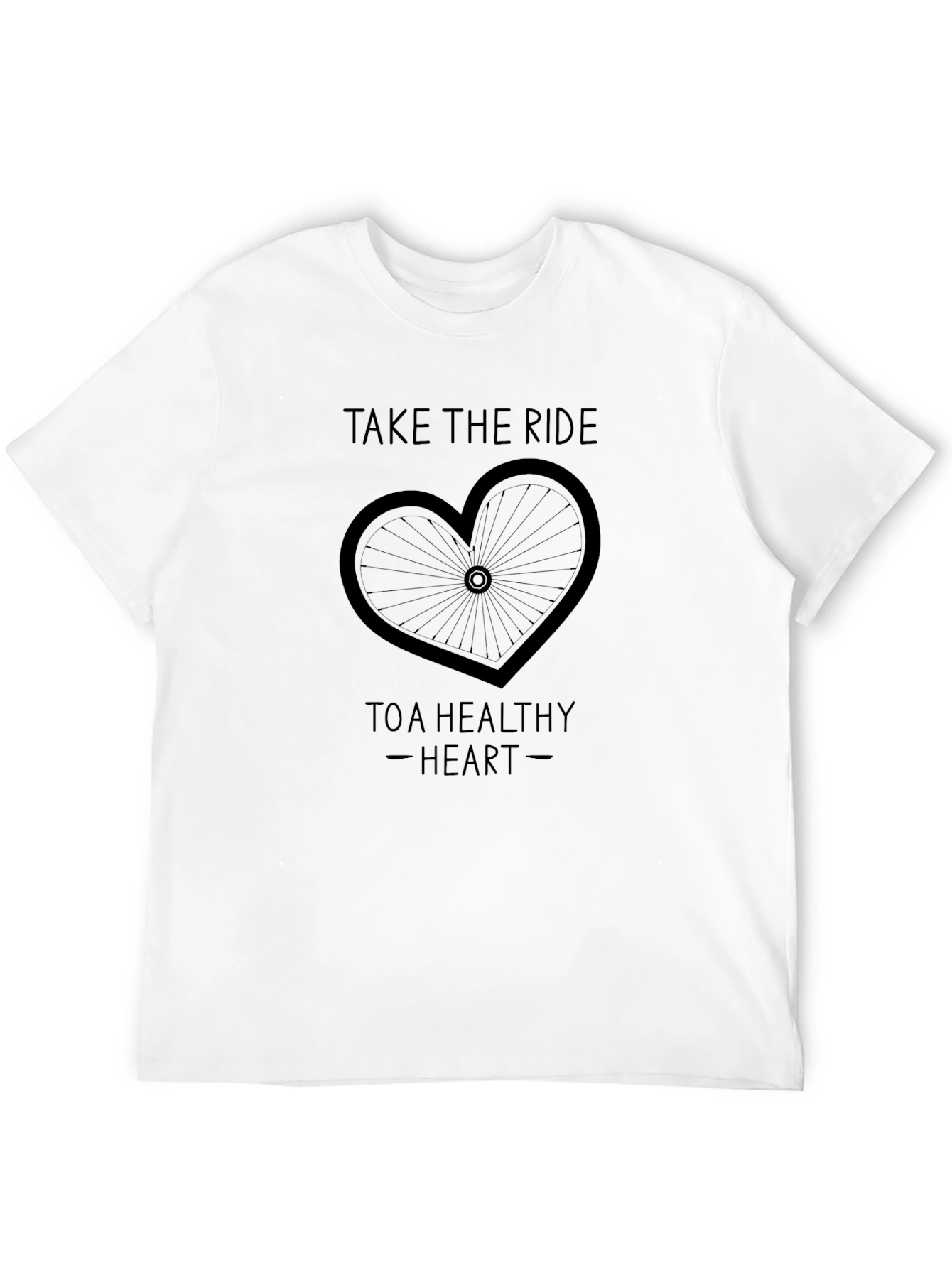 Take the Ride to a Healthy Heart Black T-Shirt