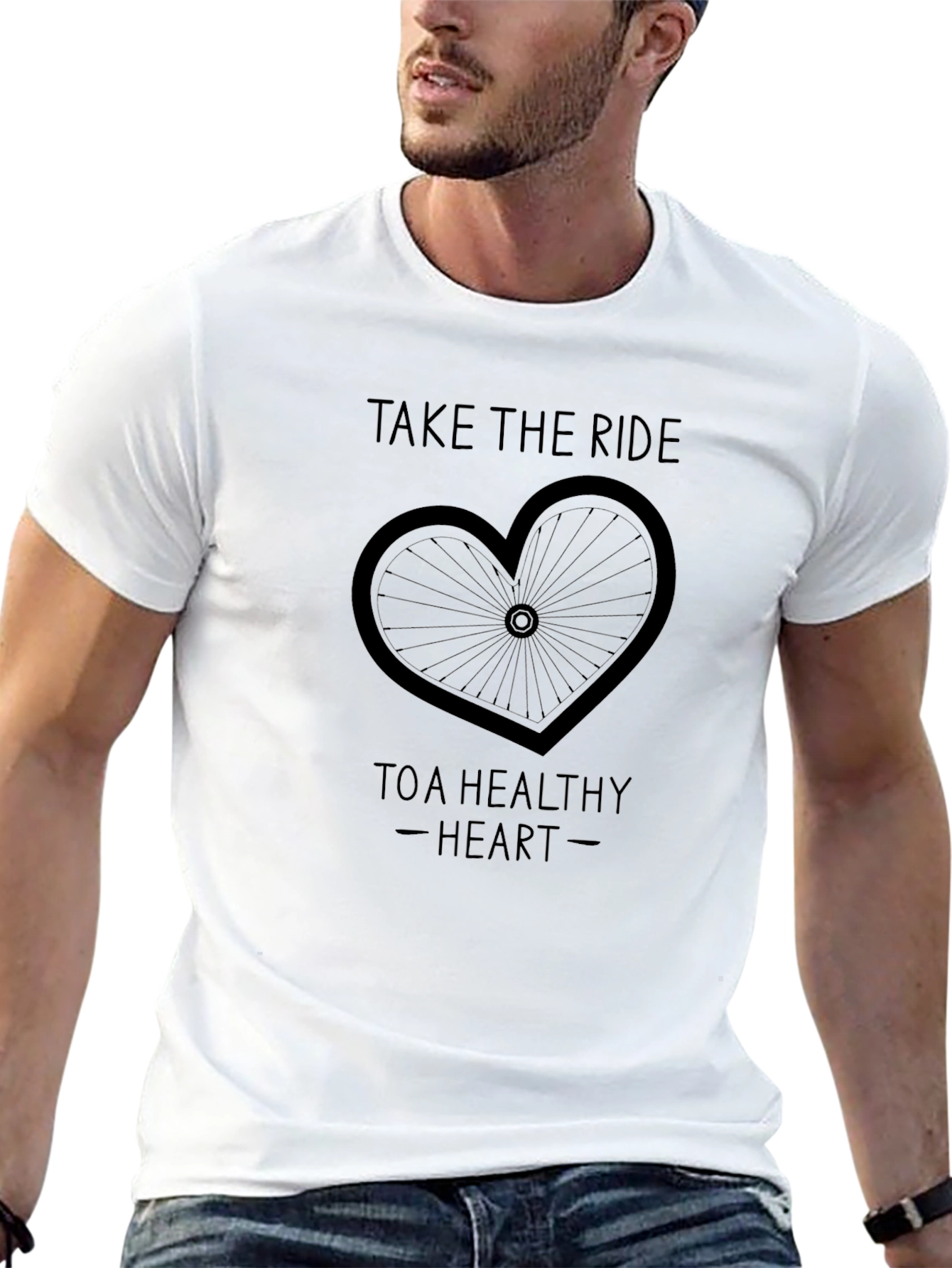 Take the Ride to a Healthy Heart Black T-Shirt
