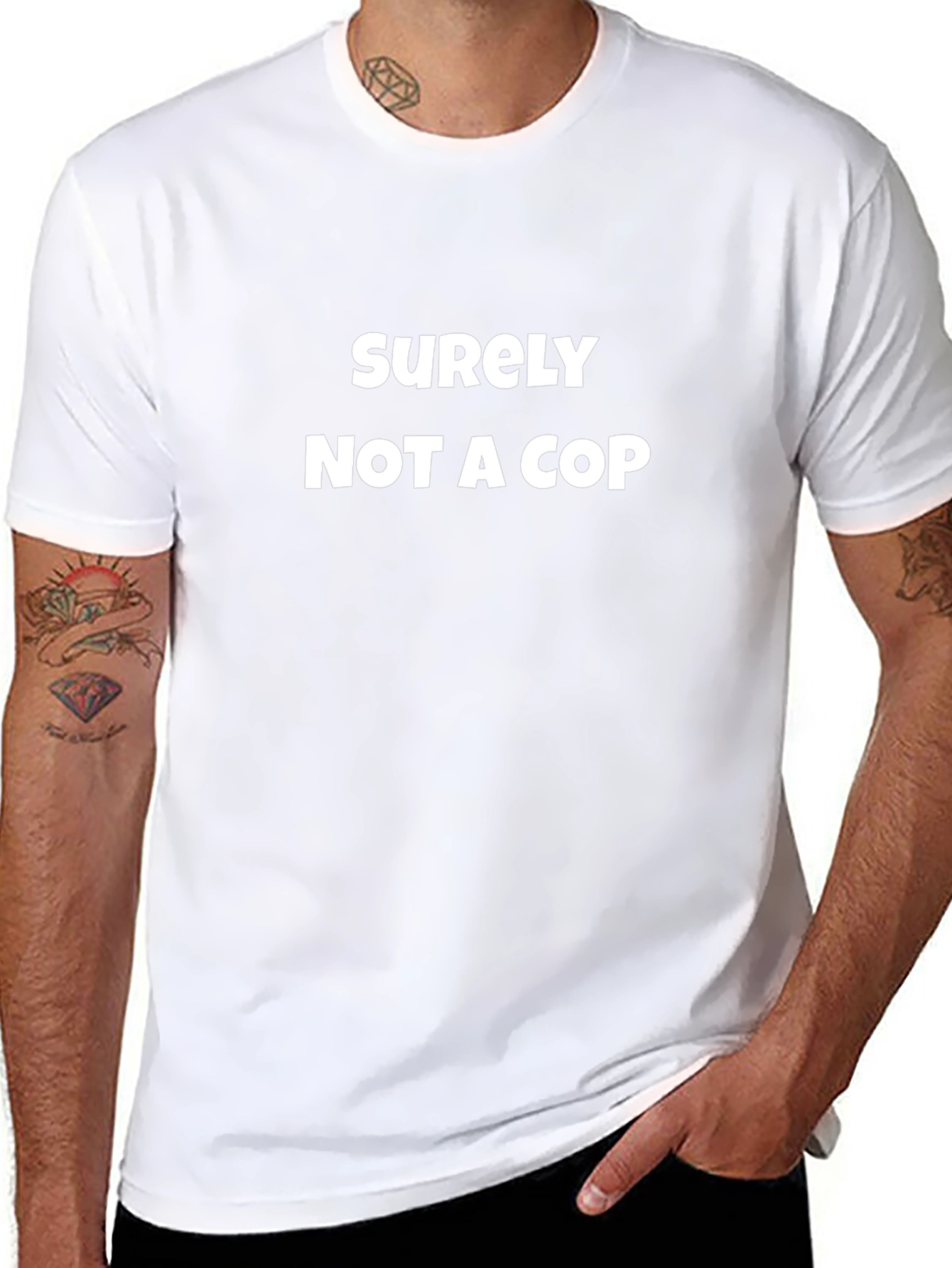 Surely Not A Cop Graphic T-Shirt - Black