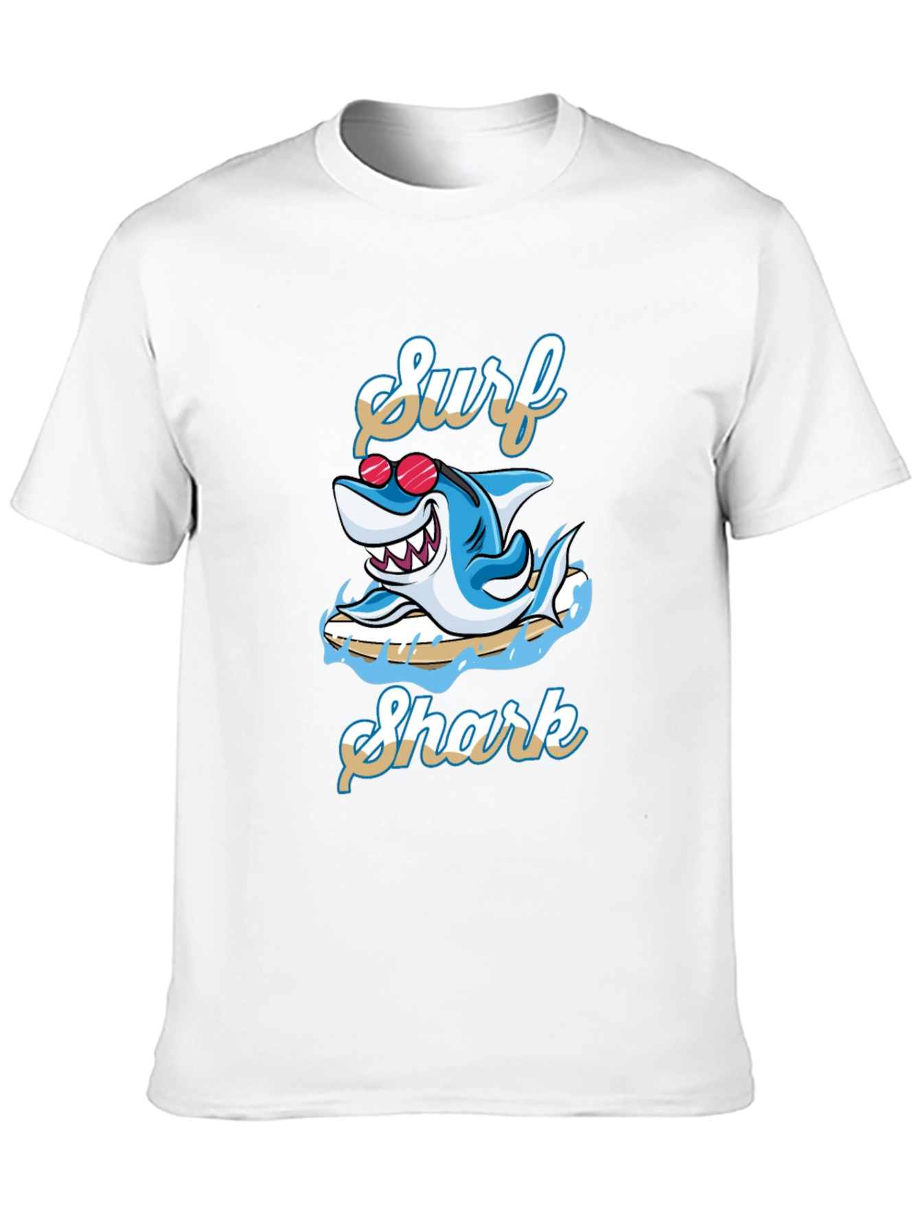 Surf Shark Graphic Tee - Black Cotton T-Shirt