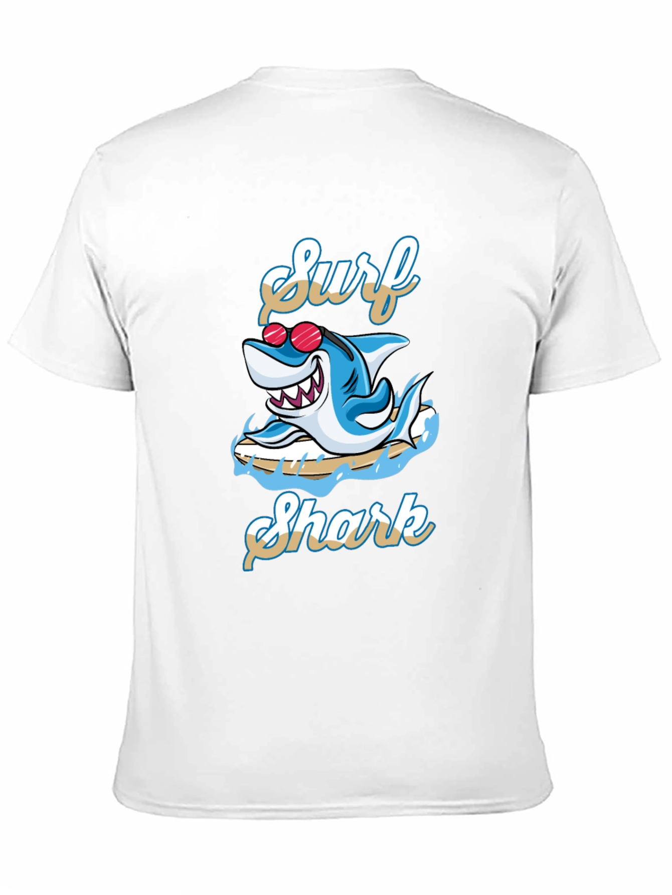 Surf Shark Graphic Tee - Black Cotton T-Shirt