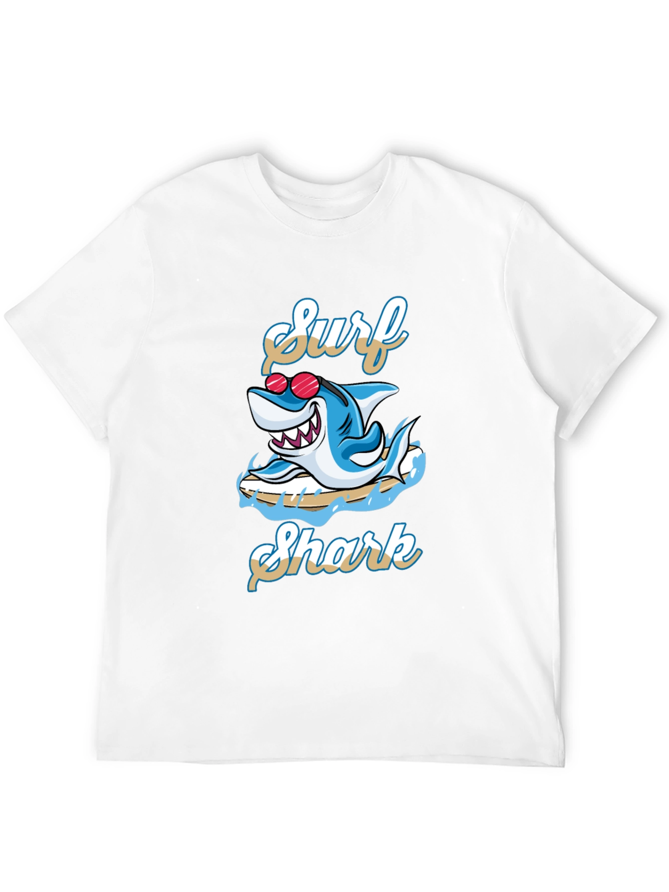 Surf Shark Graphic Tee - Black Cotton T-Shirt