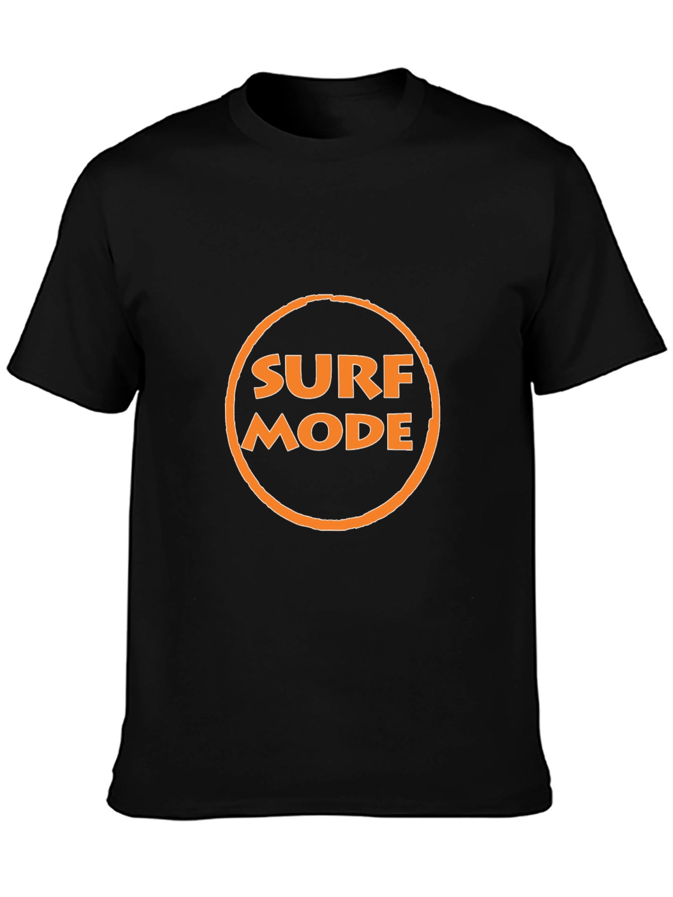 Surf Mode Graphic Tee - Black Cotton T-Shirt