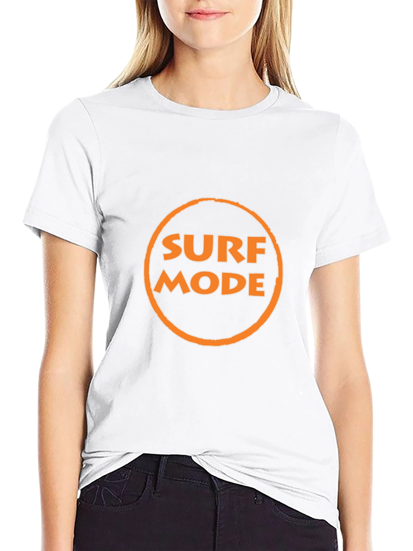 Surf Mode Graphic Tee - Black Cotton T-Shirt